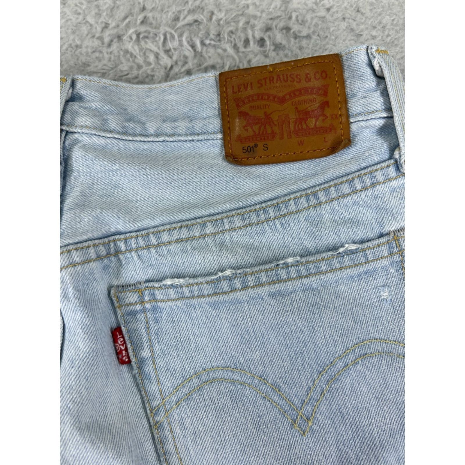 Levi's Levis Jeans Womens 501 Regular 26 White Denim Button 5-Pocket Distressed Stretch Vintage No Size 26" / US 2 / IT 38 - 6 Thumbnail