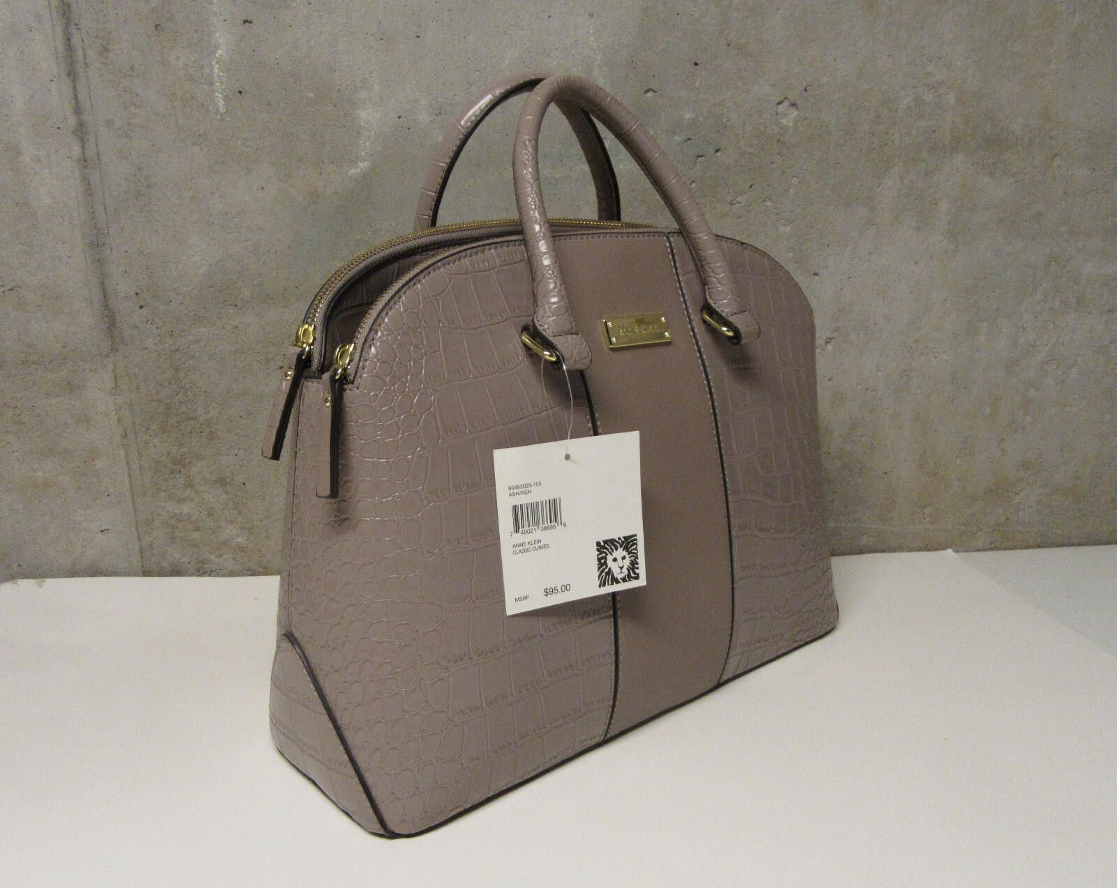 Designer Anne Klein Classic Curves Satchel Ash Grey Size ONE SIZE - 1 Thumbnail