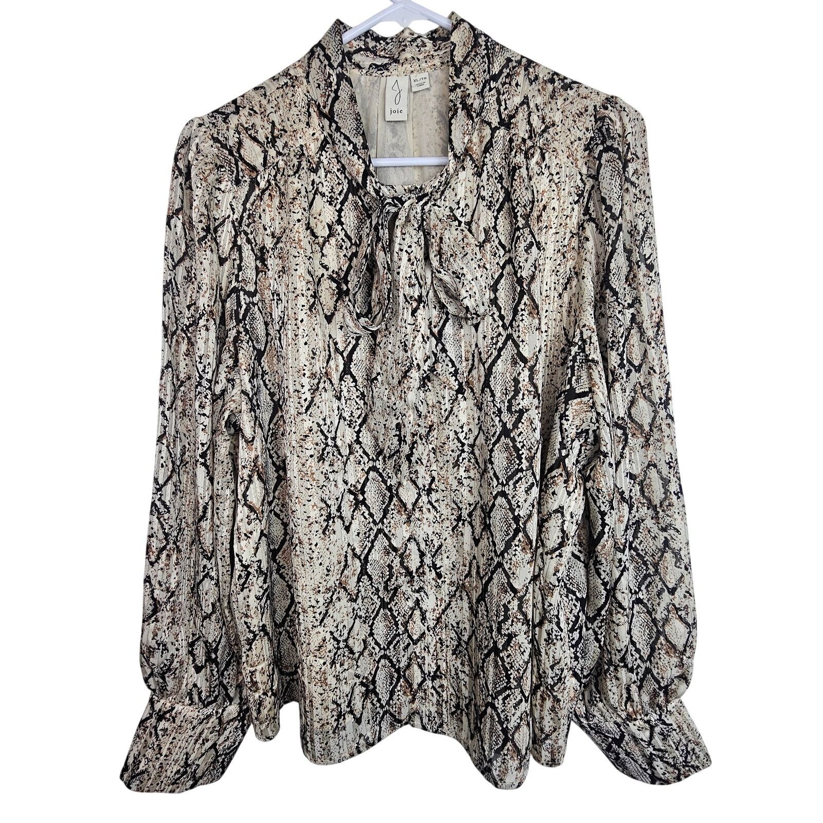 Joie Joie Womens Snake Print Blouse XL Mob Wife Office Siren Size XL / US 12-14 / IT 48-50 - 1 Thumbnail
