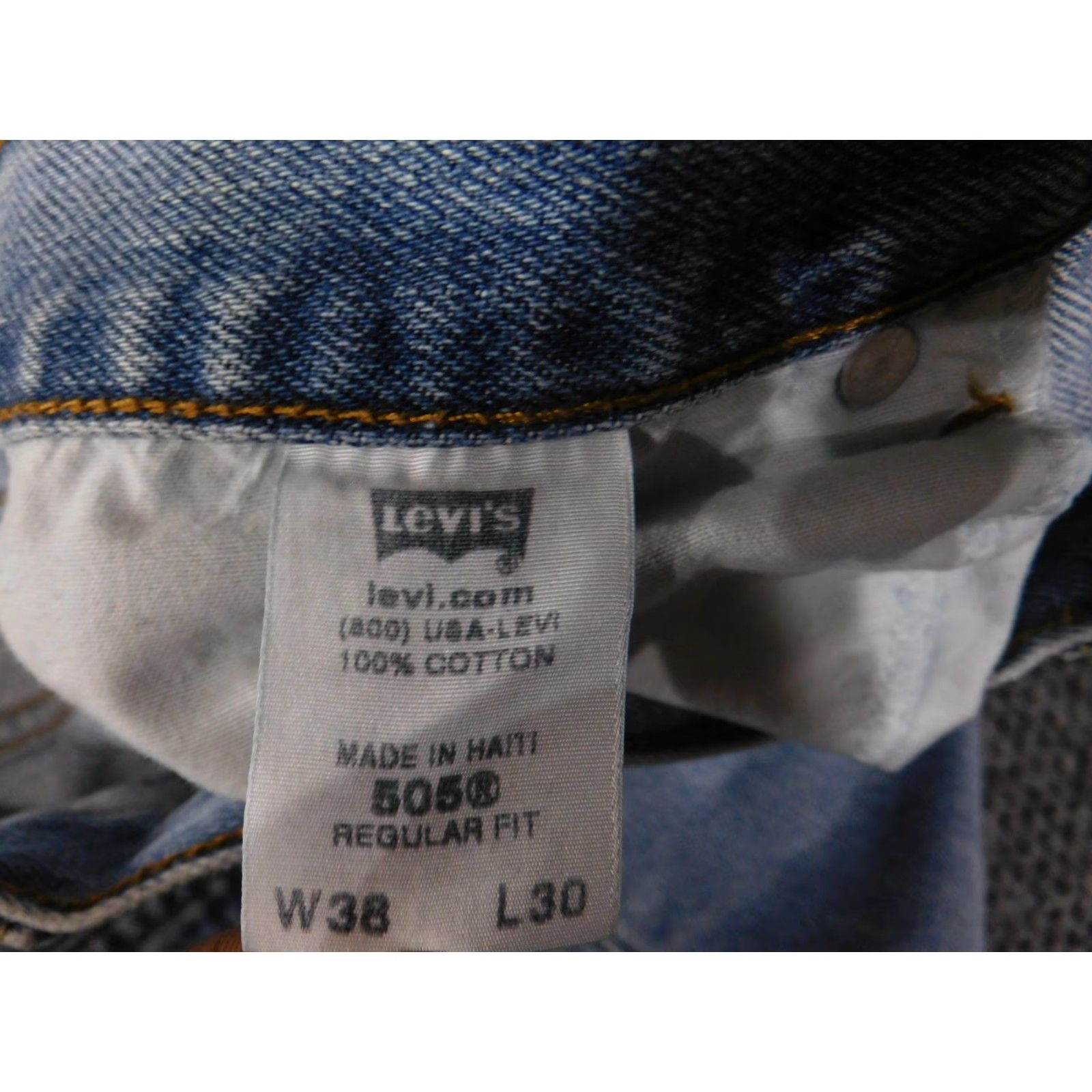 Levi's Levi's 505 Jeans Mens 38x30 Blue Regular Fit Denim Straight Leg Pants Size US 38 / EU 54 - 7 Thumbnail