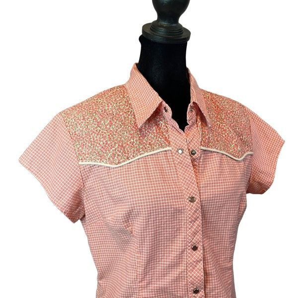 Panhandle Slim Panhandle Slim red gingham floral pearl snap vintage western Size L / US 10 / IT 46 - 1 Thumbnail
