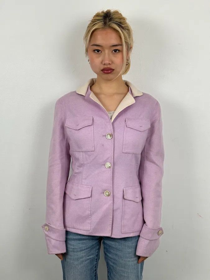 Loro Piana Loro Piana Purple Lila Officer Cashmere Buttoned Jacket Size S / US 4 / IT 40 - 1 Thumbnail