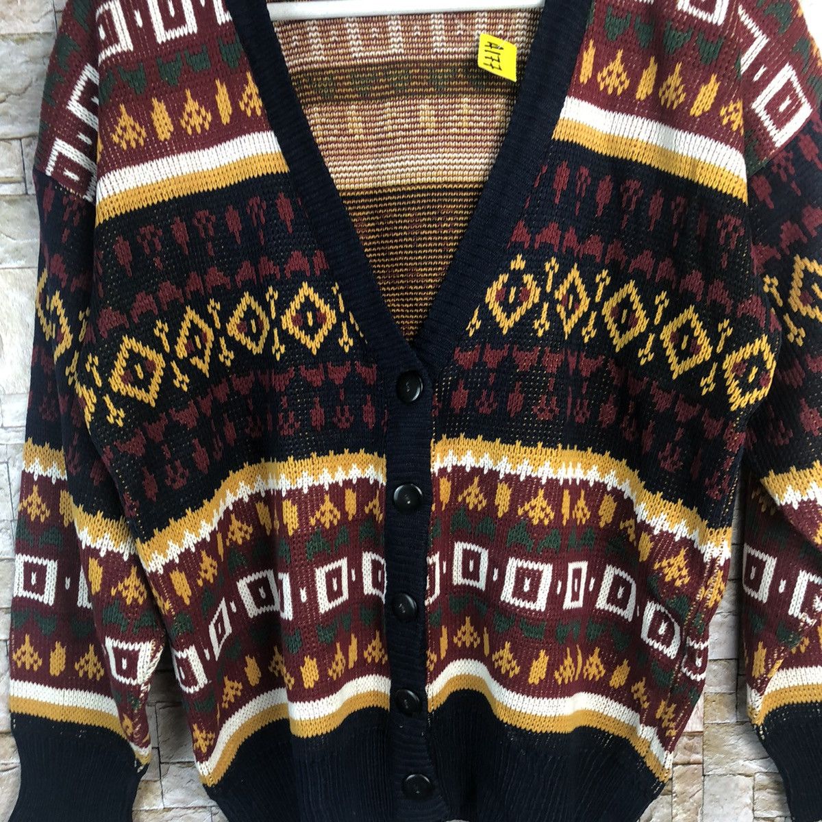 Homespun Knitwear × Japanese Brand Fun Knitz Multicolor Cardigan Knitwear #A177 Size US S / EU 44-46 / 1 - 5 Thumbnail