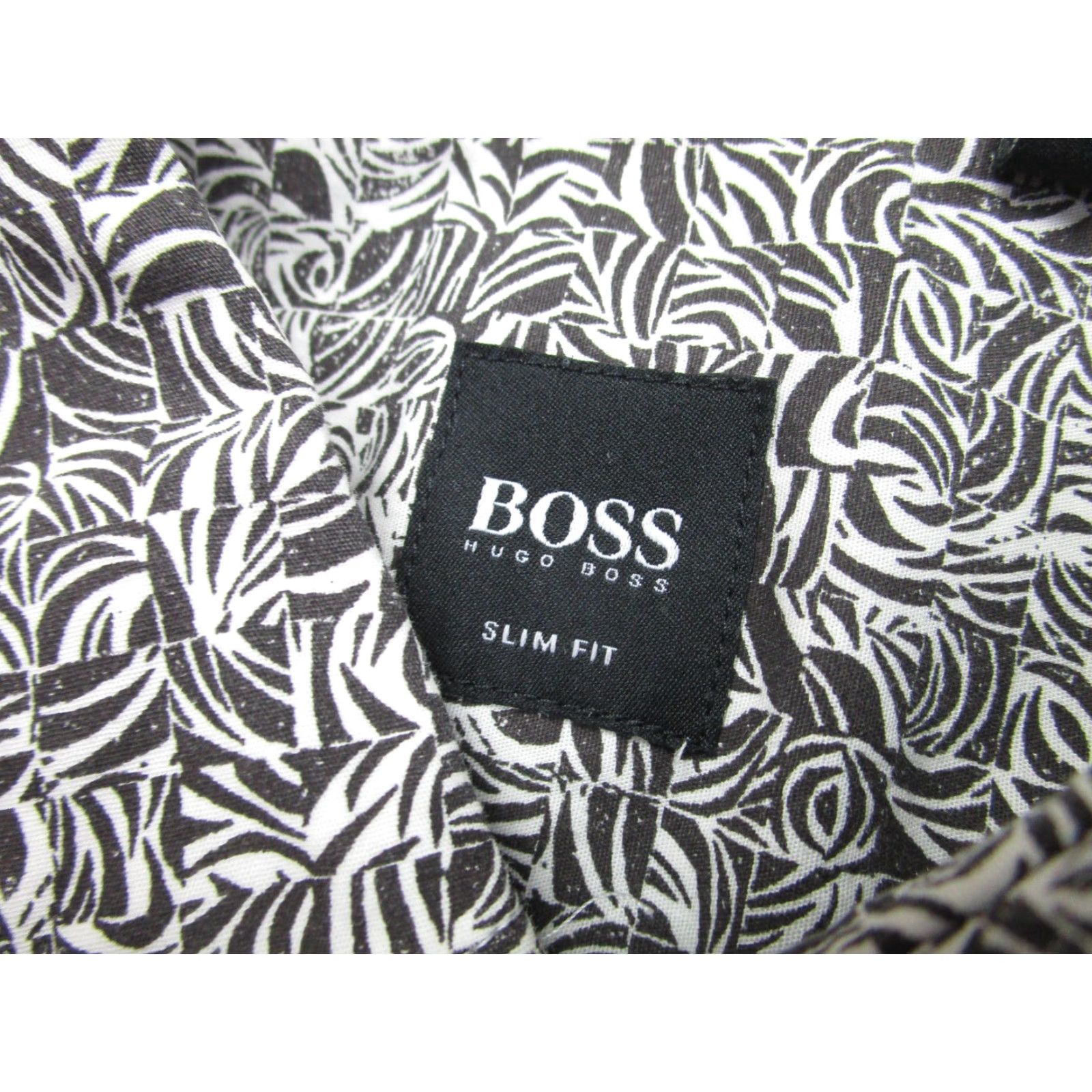Hugo Boss BOSS Hugo Boss Shirt Mens XL Black Graphic Slim Fit Button Front Made Italy Size US XL / EU 56 / 4 - 6 Thumbnail