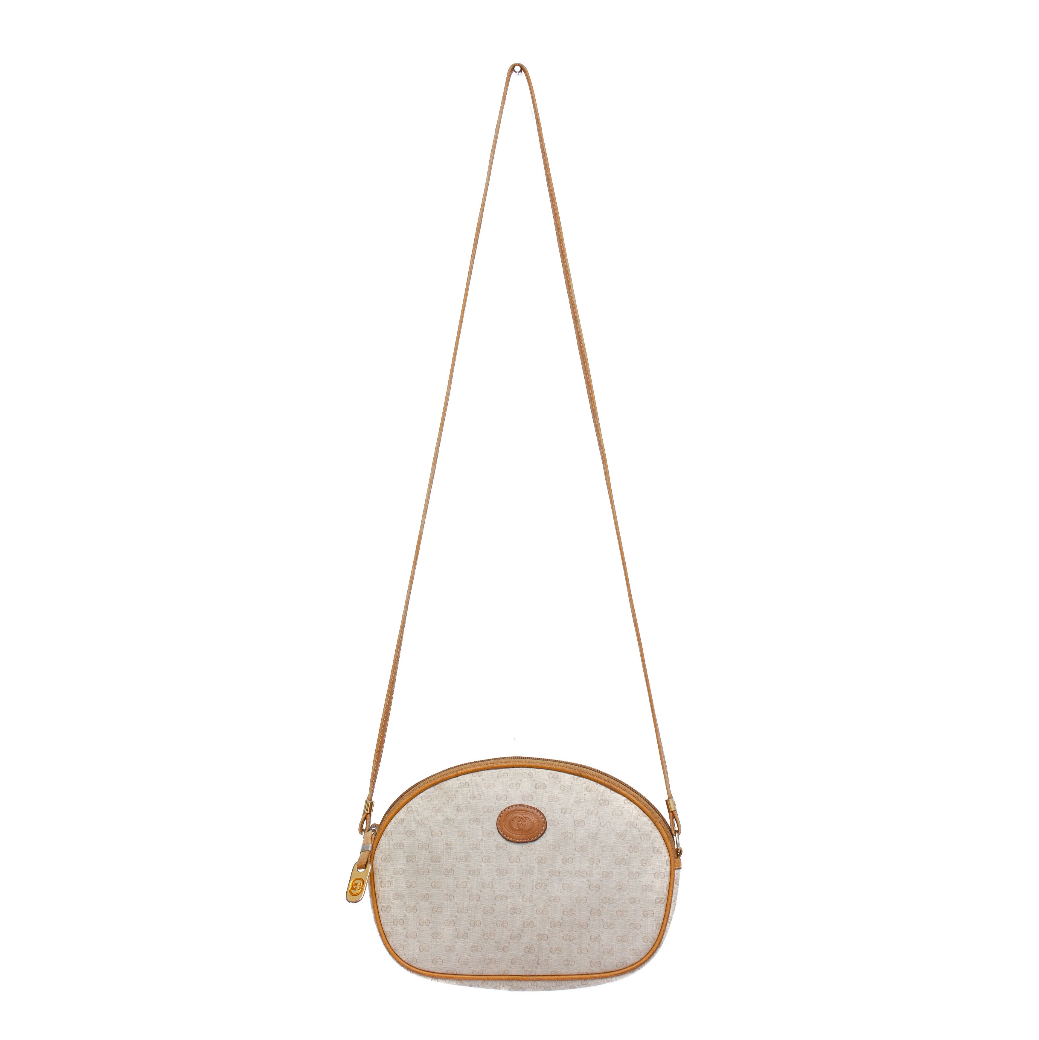 Gucci × Vintage GUCCI Vintage Shoulder/Crosbody Bag Beige Monogram Size ONE SIZE - 1 Thumbnail