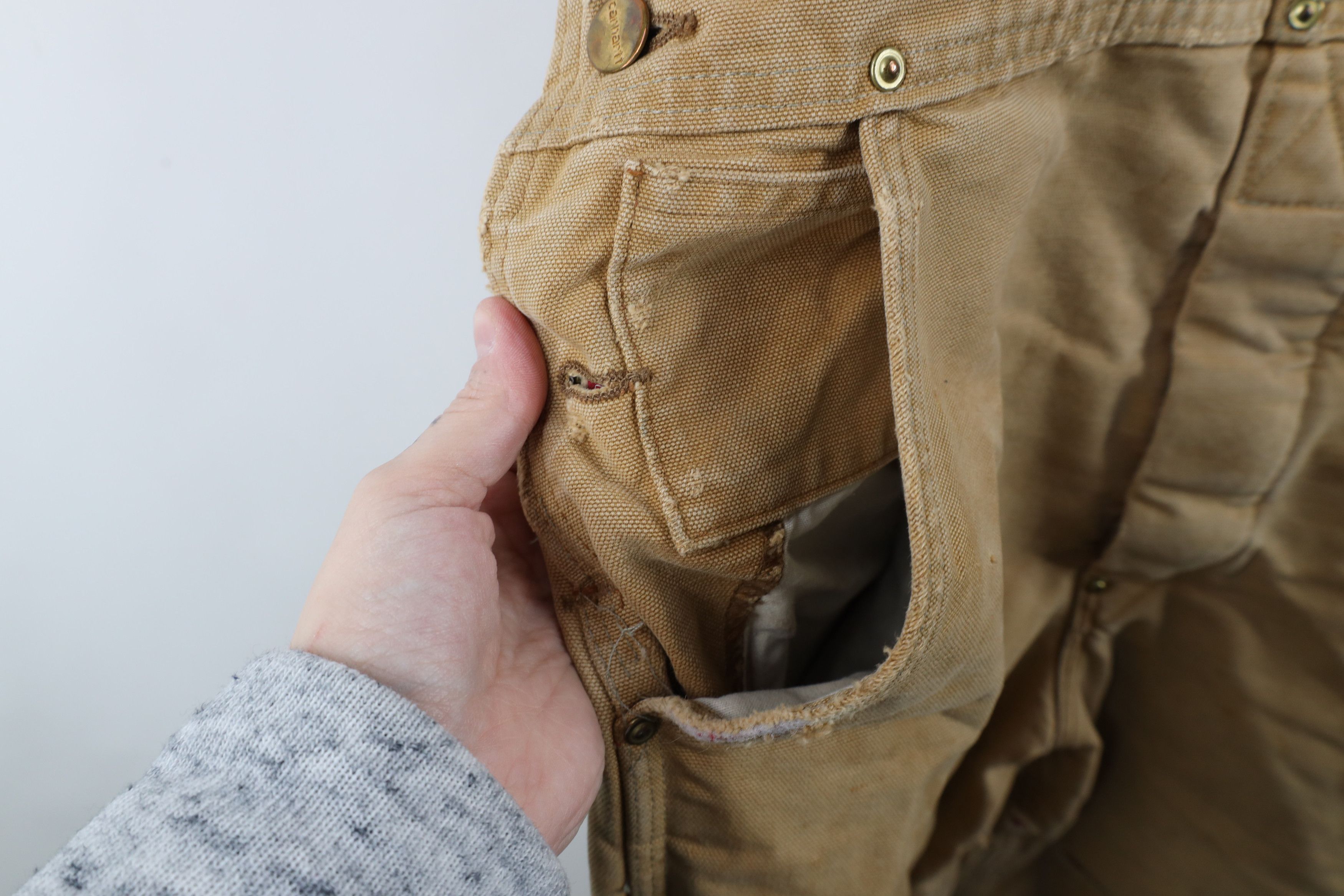 Carhartt × Vintage Vintage 90s Carhartt Thrashed Quilted Double Knee Overalls Size US 36 / EU 52 - 10 Thumbnail