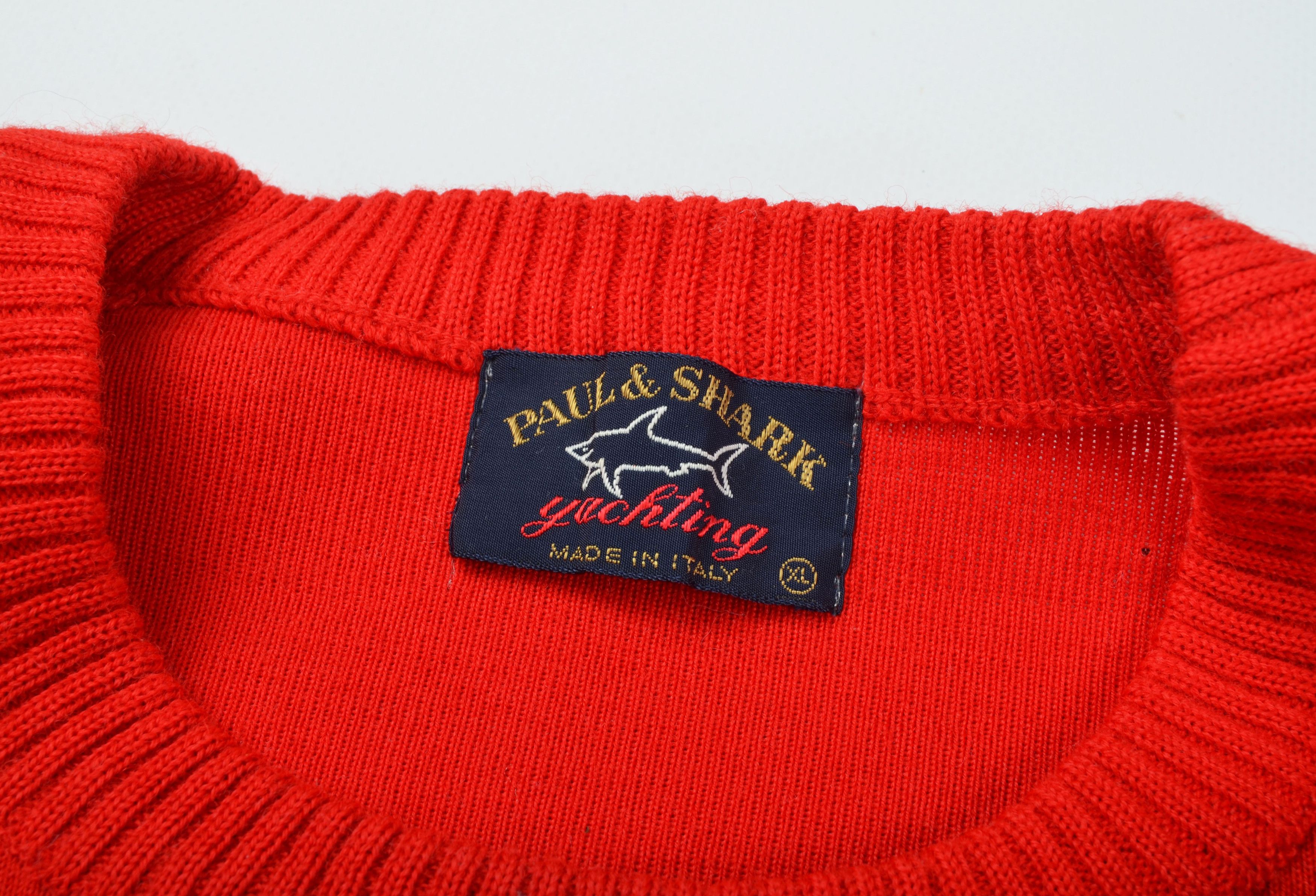 Paul & Shark Vintage Paul Shark 90's Red Heavy Wool Sweater Size US XL / EU 56 / 4 - 6 Thumbnail