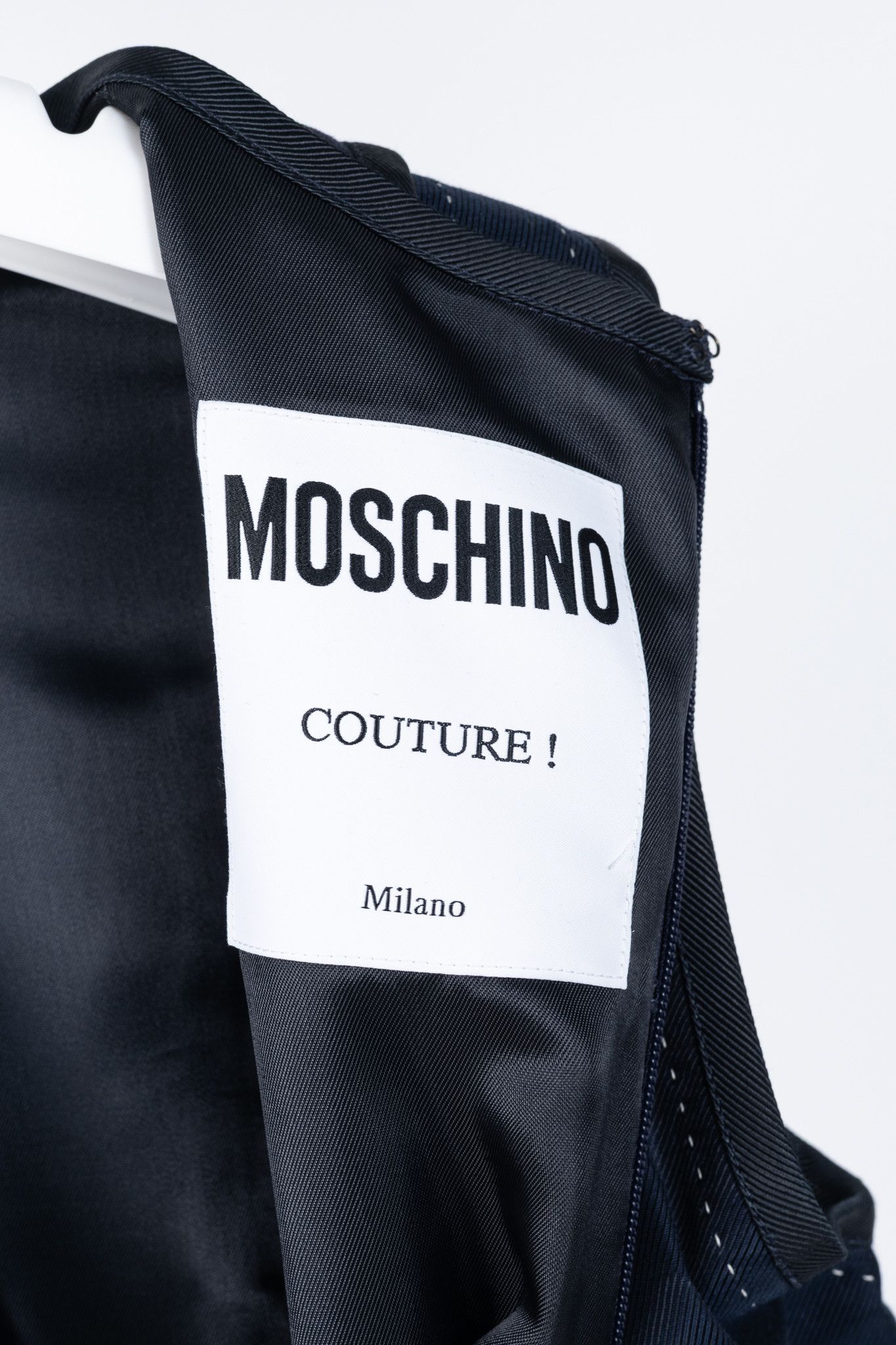 Moschino Moschino PF/23 Navy Wool Inside-Out Shift Dress Size M / US 6-8 / IT 42-44 - 8 Thumbnail