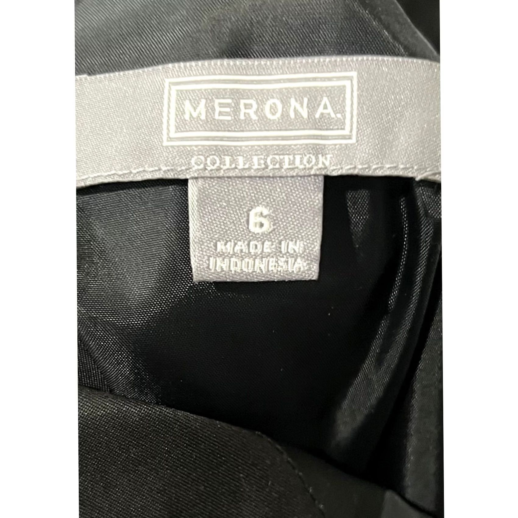 Merona Merona Collection Y2K Dress Black Pencil Lace Hem Belted Cotton Blend Size 6 Size M / US 6-8 / IT 42-44 - 7 Thumbnail