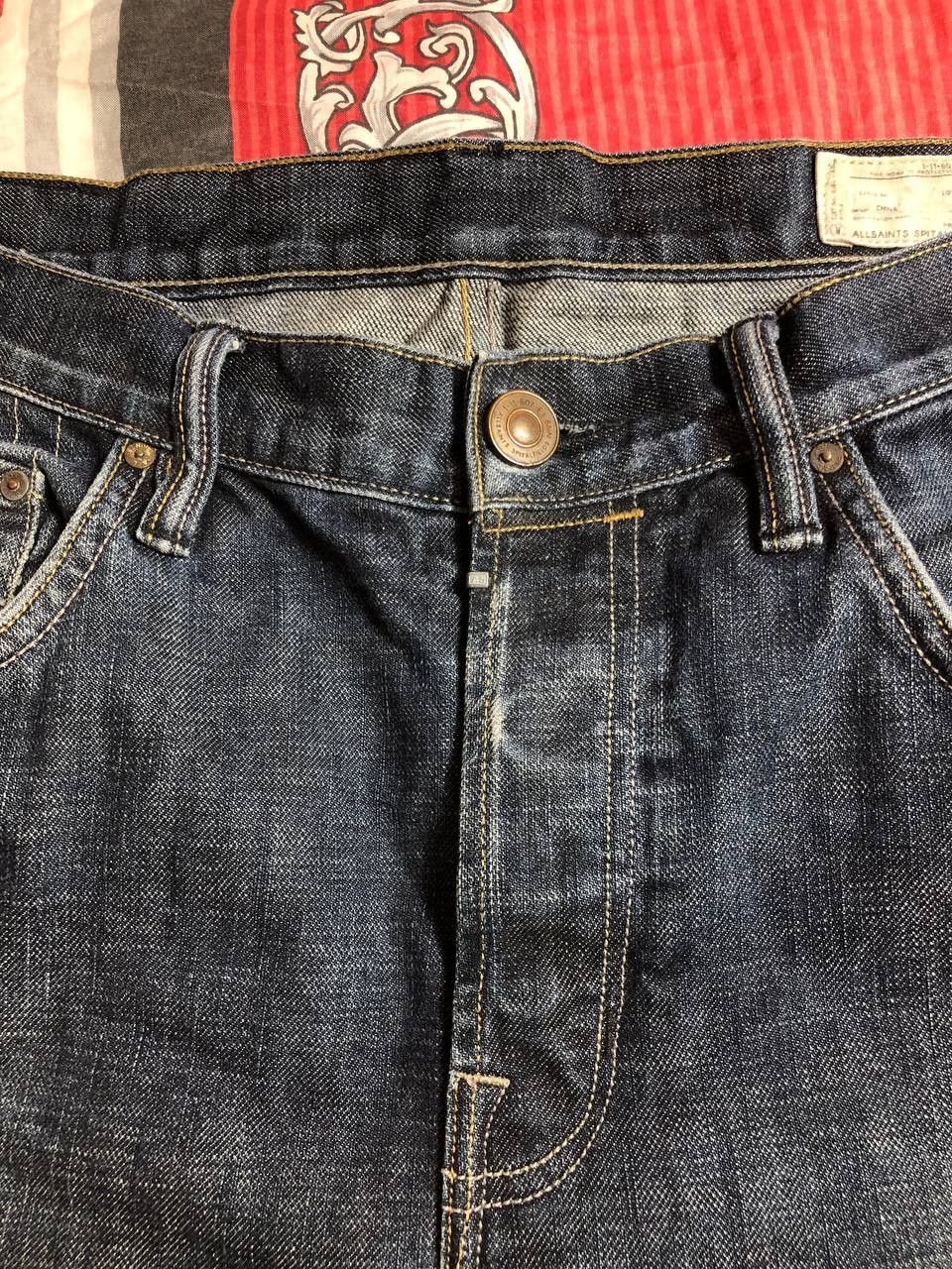 Allsaints Dirty Painted Distressed Thrashed Faded Baggy Jeans Y2K Size US 32 / EU 48 - 11 Thumbnail