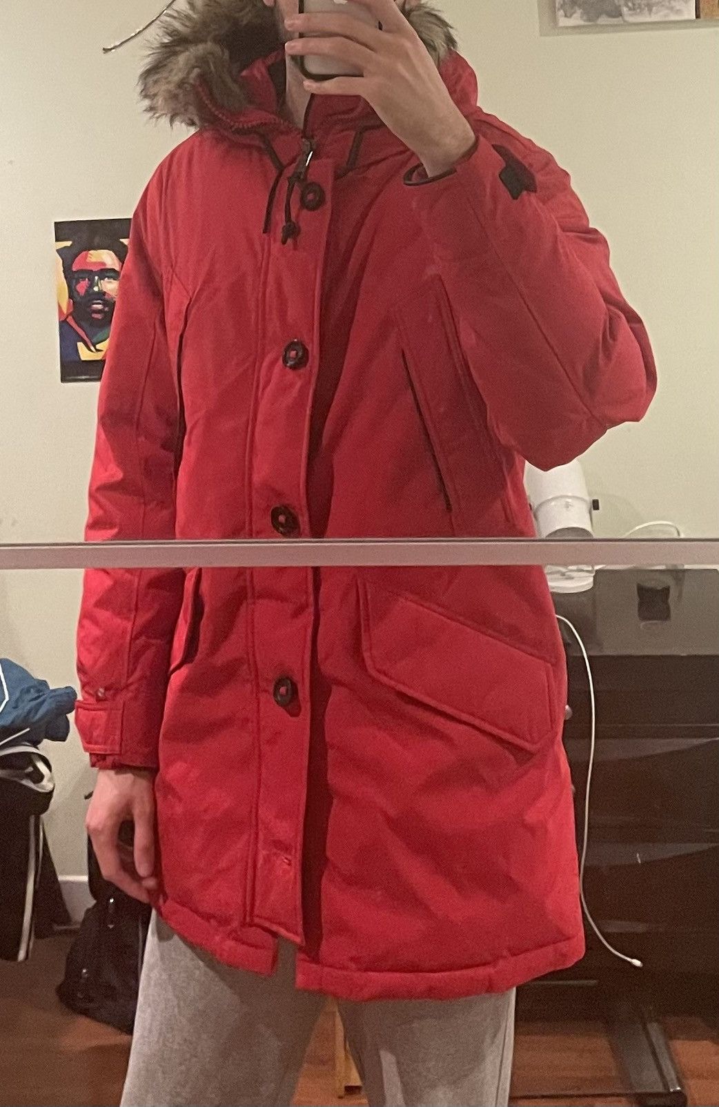 Polo Ralph Lauren Red Faux-fur Parka Size US M / EU 48-50 / 2 - 2 Thumbnail