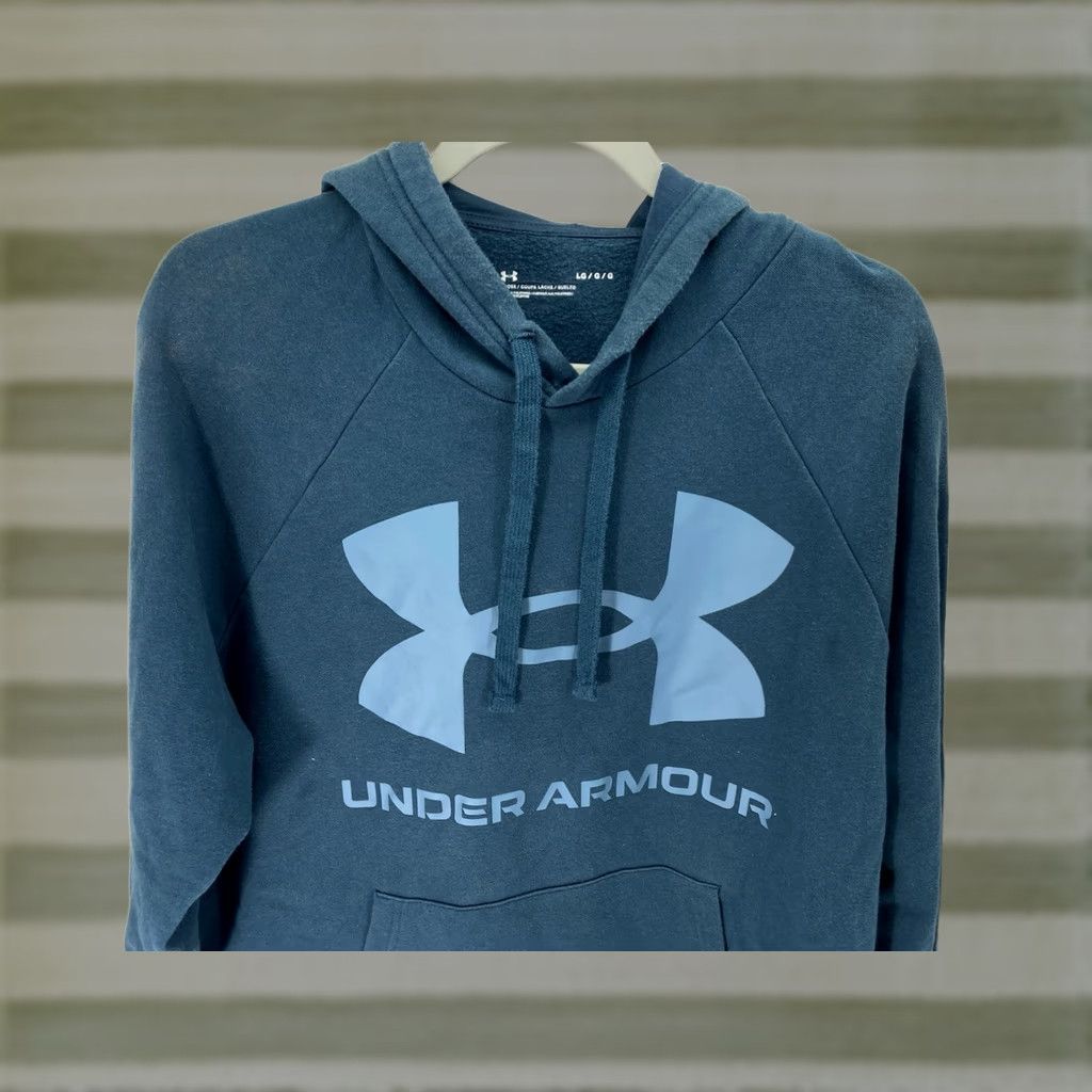 Under Armour Under Armour Hoodie Sweatshirt Men L Blue Green Pullover Long Sleeve Shirt 25 Inches Chest 28 Inches Shoulder to Waist Size US L / EU 52-54 / 3 - 1 Thumbnail