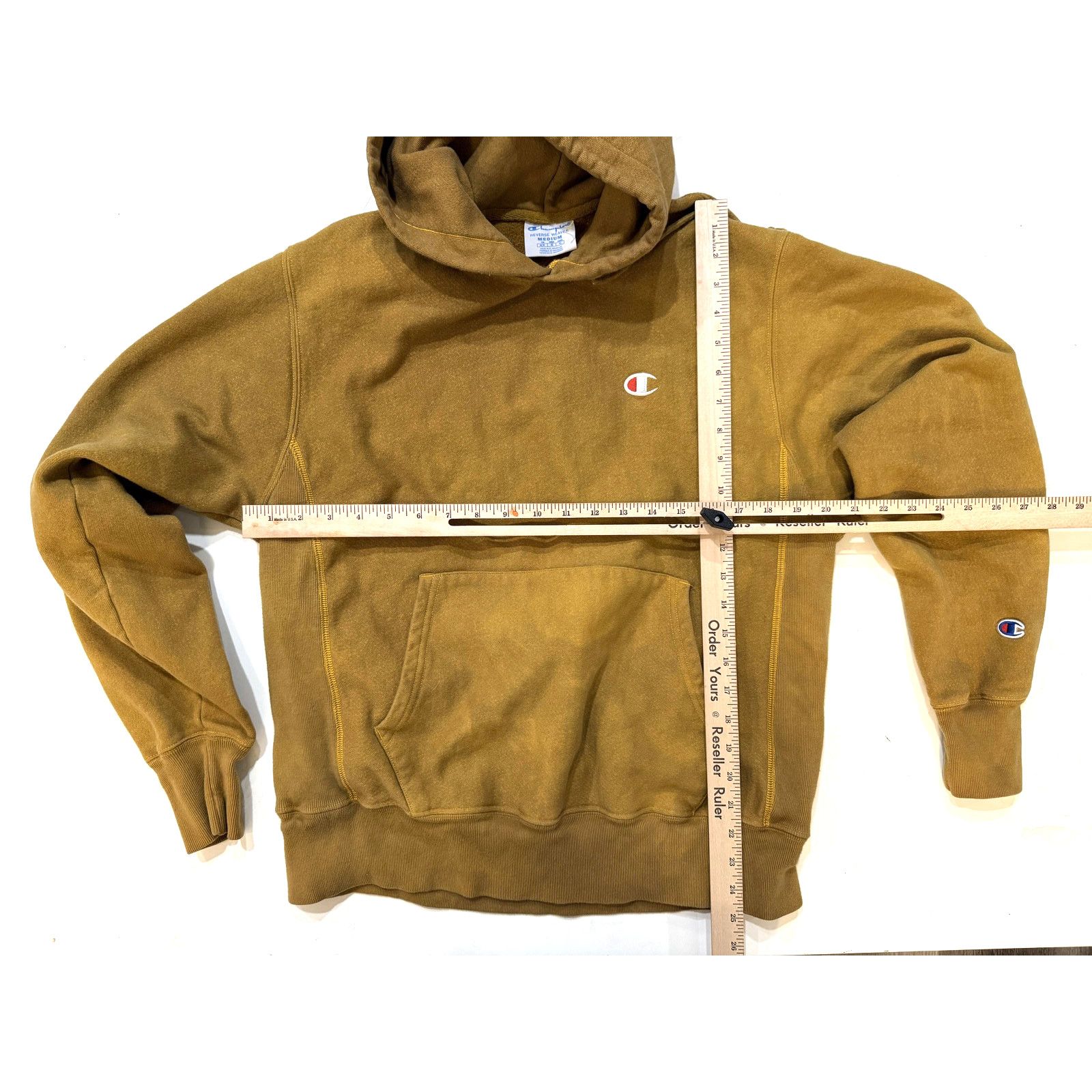 Champion Vintage Champion Reverse Weave Hoodie Mens Med Brown Yellow Size US M / EU 48-50 / 2 - 5 Thumbnail