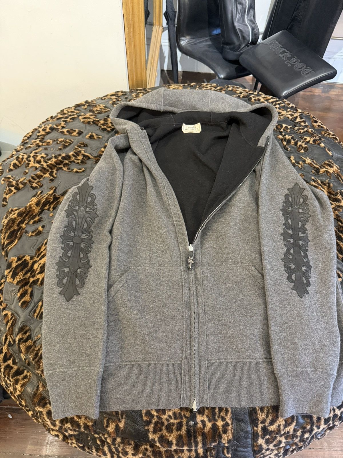 Chrome Hearts 1 of 1 HERMES x CHROME HEARTS CASHMERE JACKET HOODIE Size US XXL / EU 58 / 5 - 13 Thumbnail