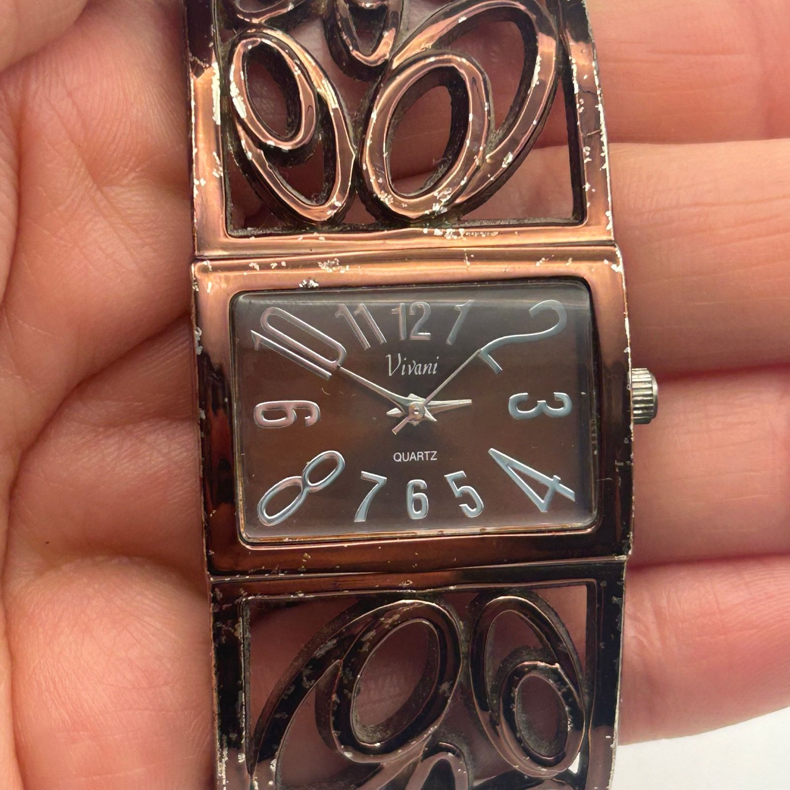 Other Vivani Women's Rose Gold Tone Wide Cuff Bangle Watch Size ONE SIZE - 6 Thumbnail