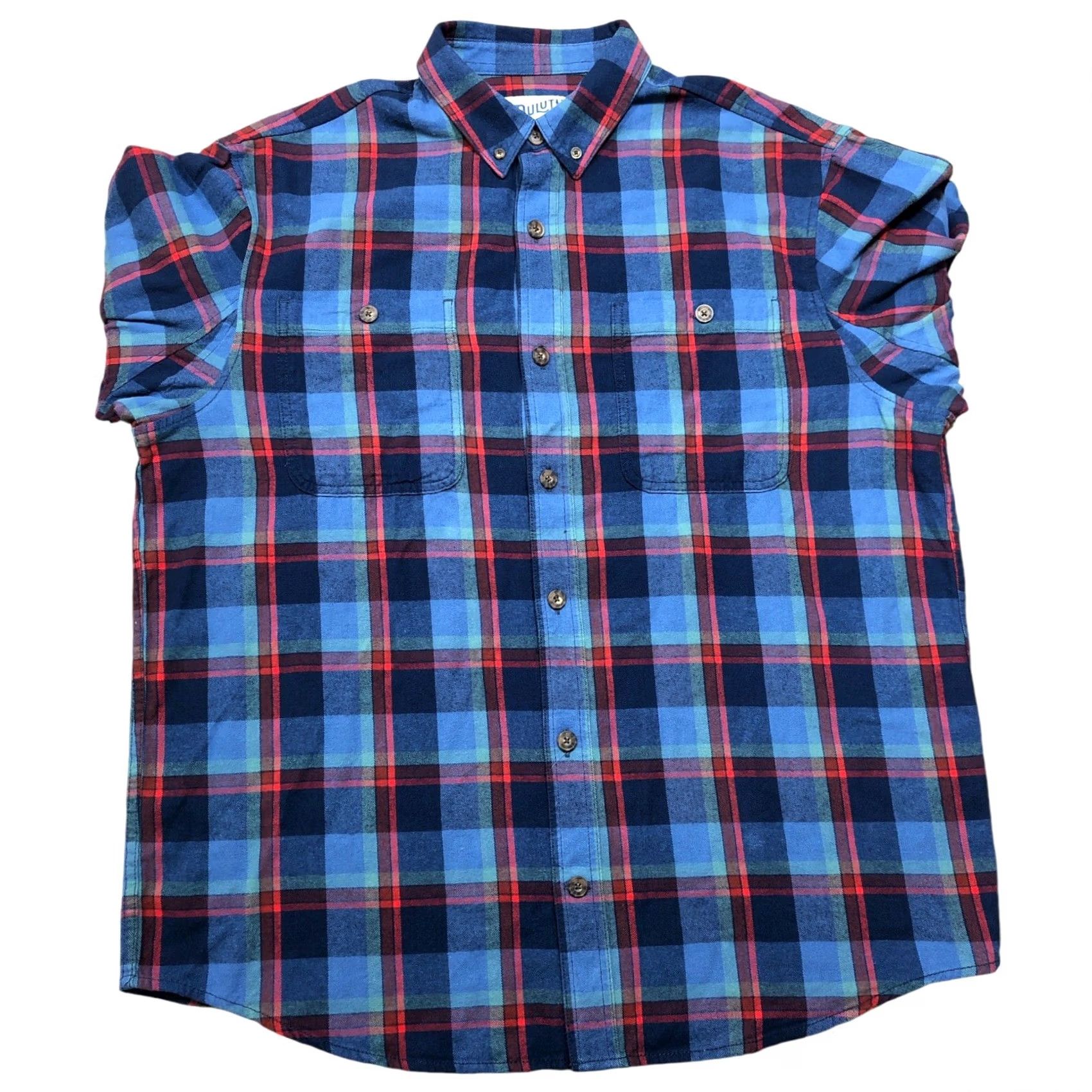 CO Duluth Trading Co Shirt Blue Plaid Long Sleeve Relaxed Mens Tag Large Size US L / EU 52-54 / 3 - 2 Thumbnail