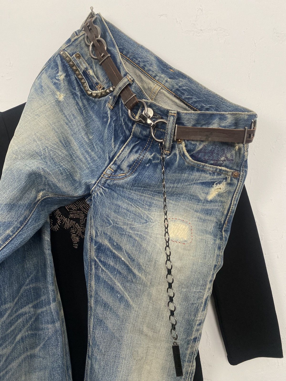 Japanese Brand Leather chain belt Size ONE SIZE - 5 Thumbnail