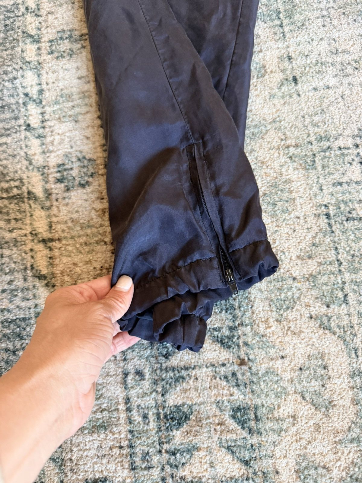 Dior Vintage Christian Dior Monsieur navy silk drawstring pants M Size US 32 / EU 48 - 4 Thumbnail