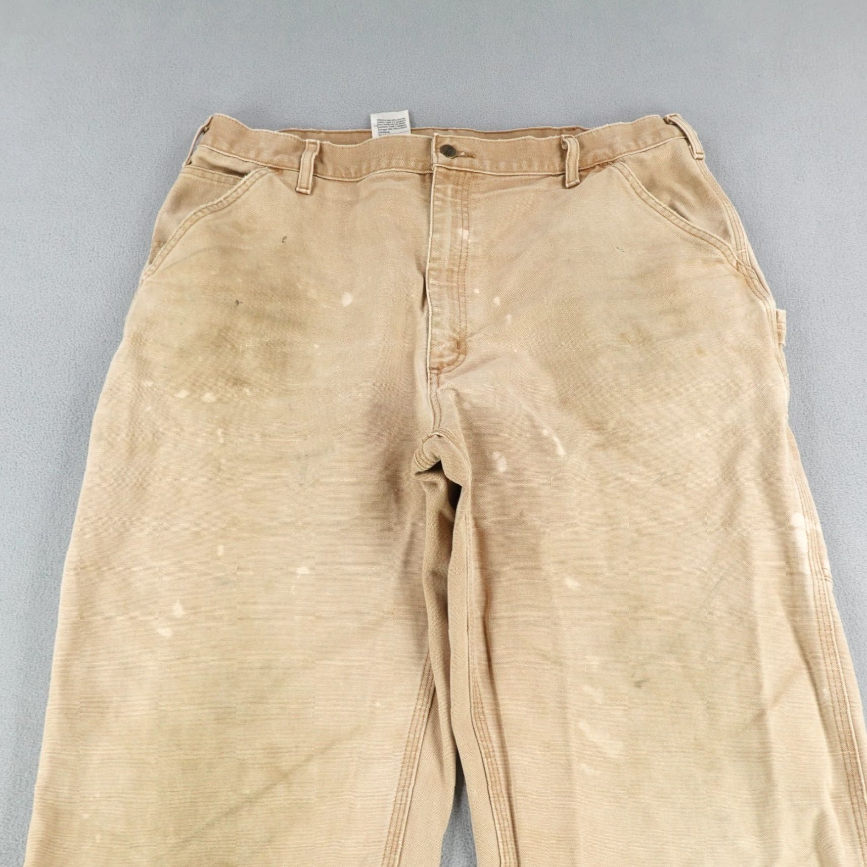 Carhartt Carhartt Pants 40x36 Brown Canvas Workwear Mens Jeans Carpenter Straight Regular Inseam 35 Distressed Features Pockets Logo Size US 39 - 2 Thumbnail