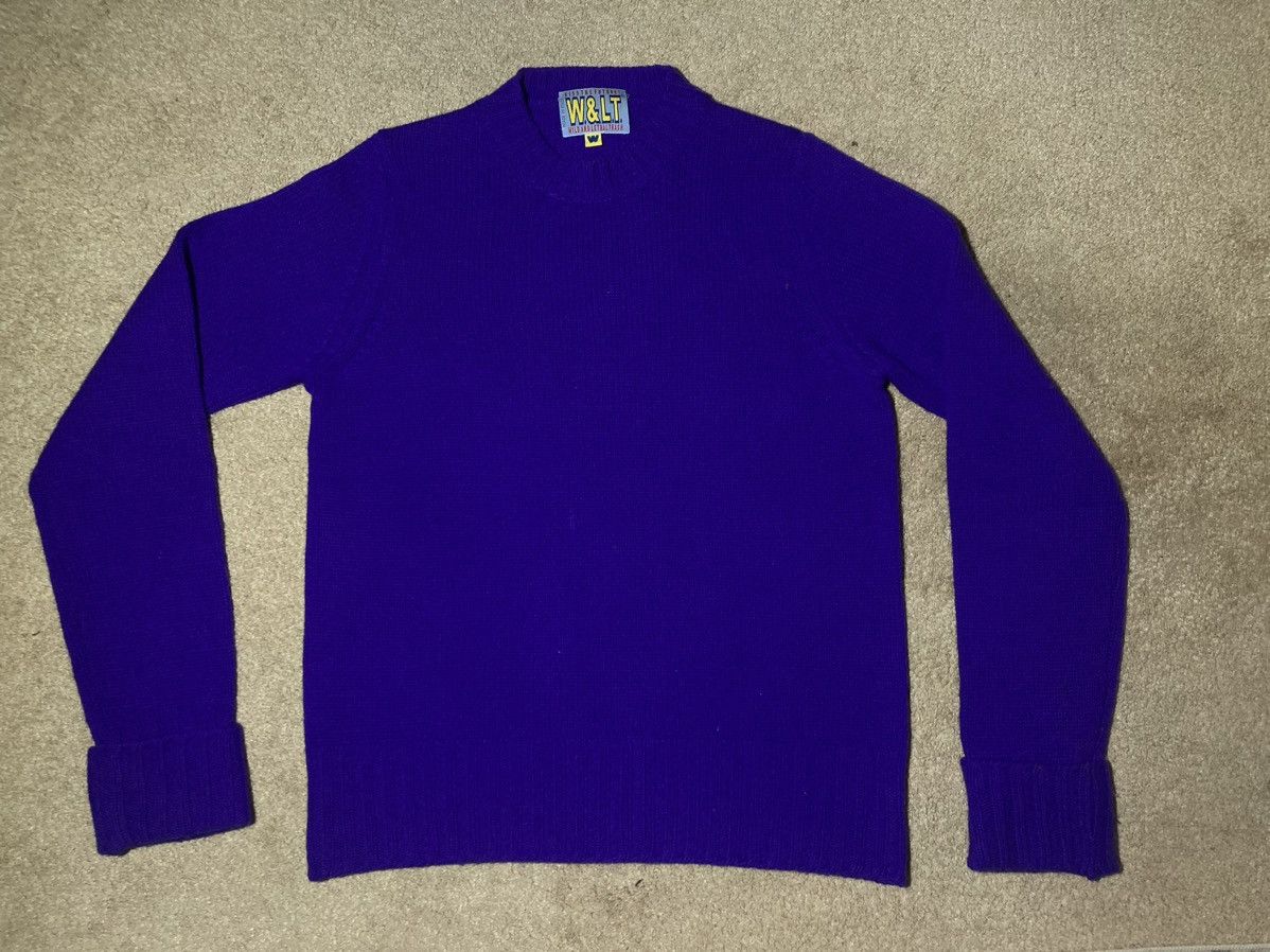 Walter Van Beirendonck AW98 W&LT Royal Purple Lambswool Knit Sweater Beirendonck 90 Size US M / EU 48-50 / 2 - 2 Thumbnail