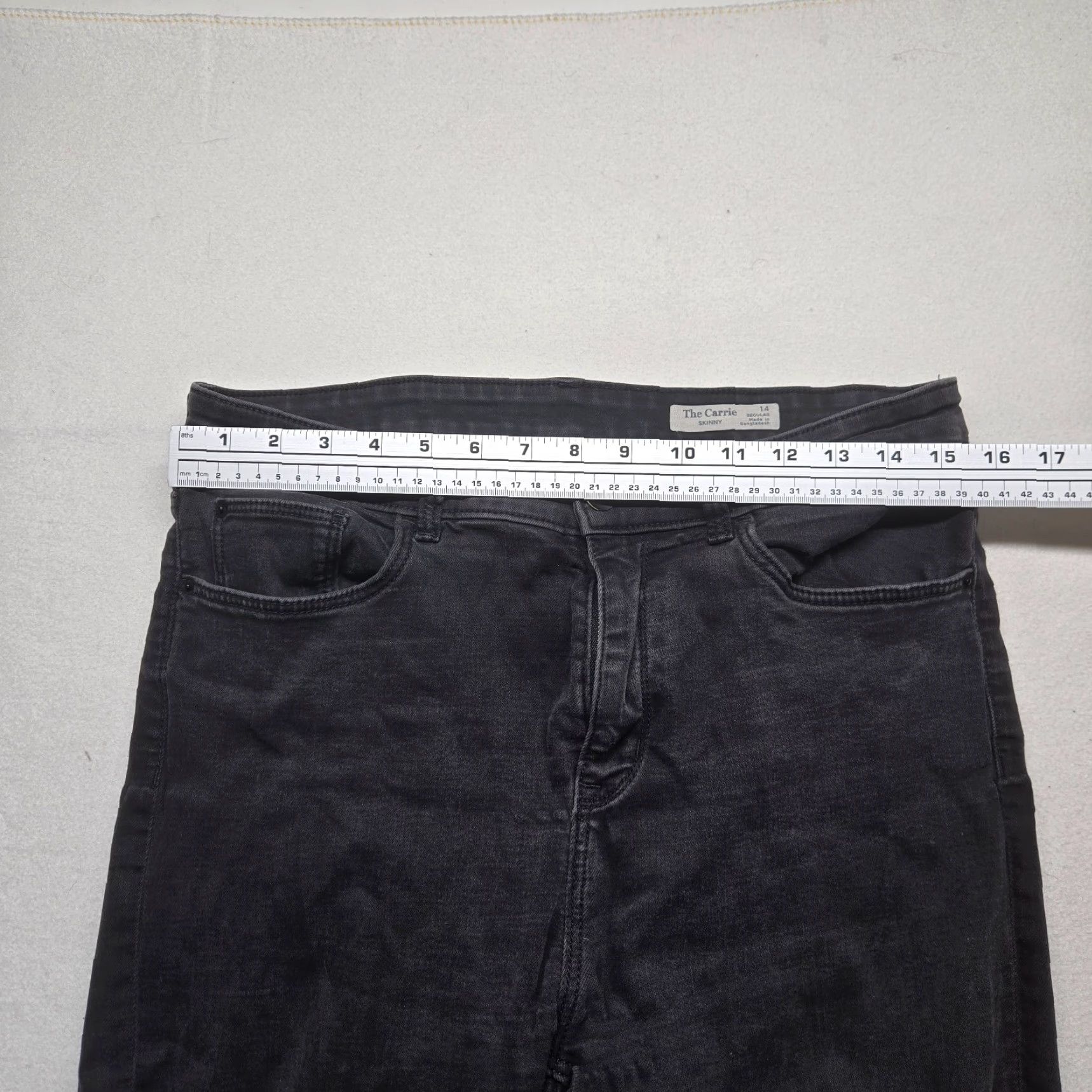 Marks & Spencer M&S Carrie Skinny Jeans Black Pants Women's Size 14 Regular Jeans Skinny High Rise 28 in Inner Leg Slimming Womens Size 36" / US 14 / IT 50 - 6 Thumbnail