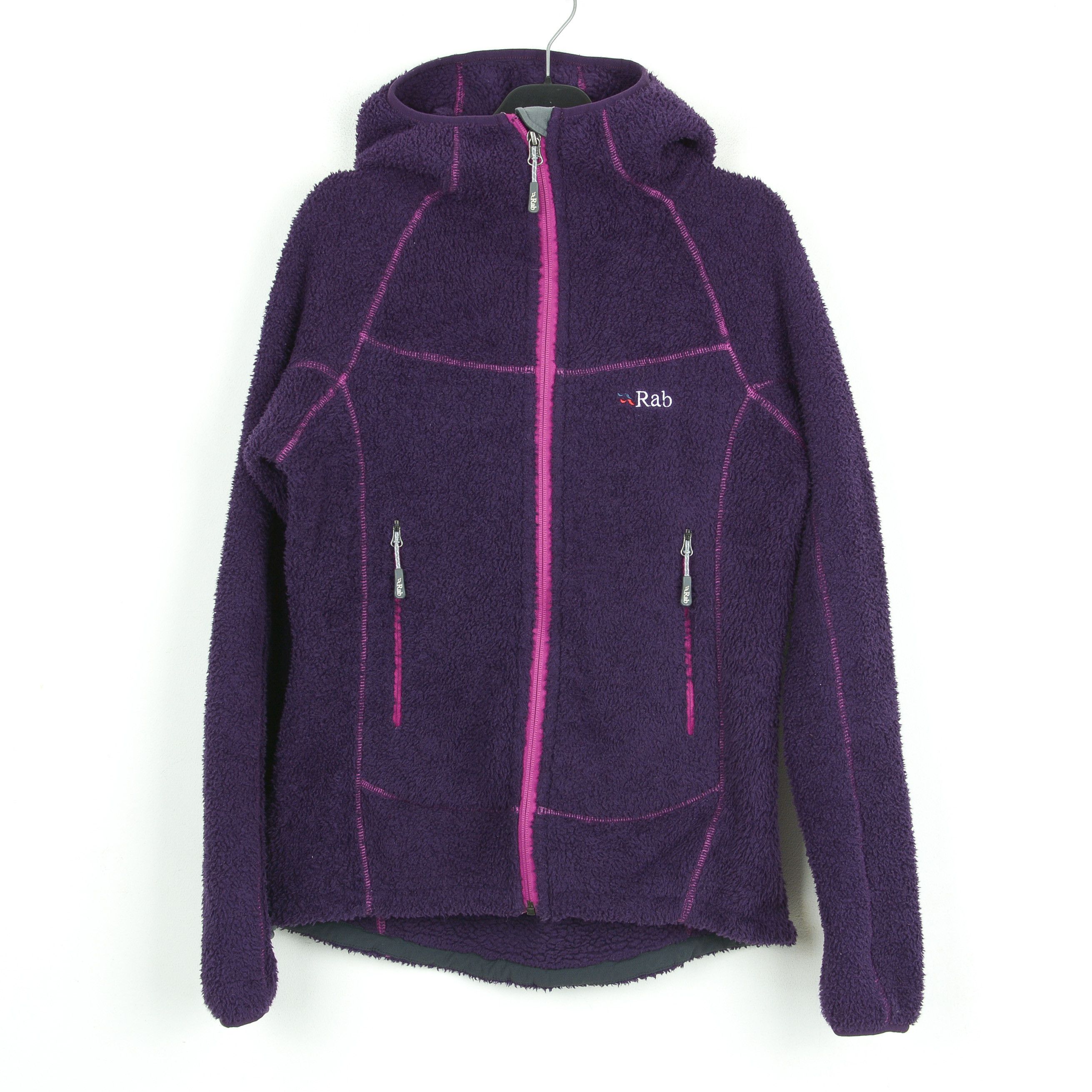 image of Rab Wmn's Boulder Hoodie S Fleece Jacket Jumper Hooded Full Zip in Purple, Women's (Size Small)