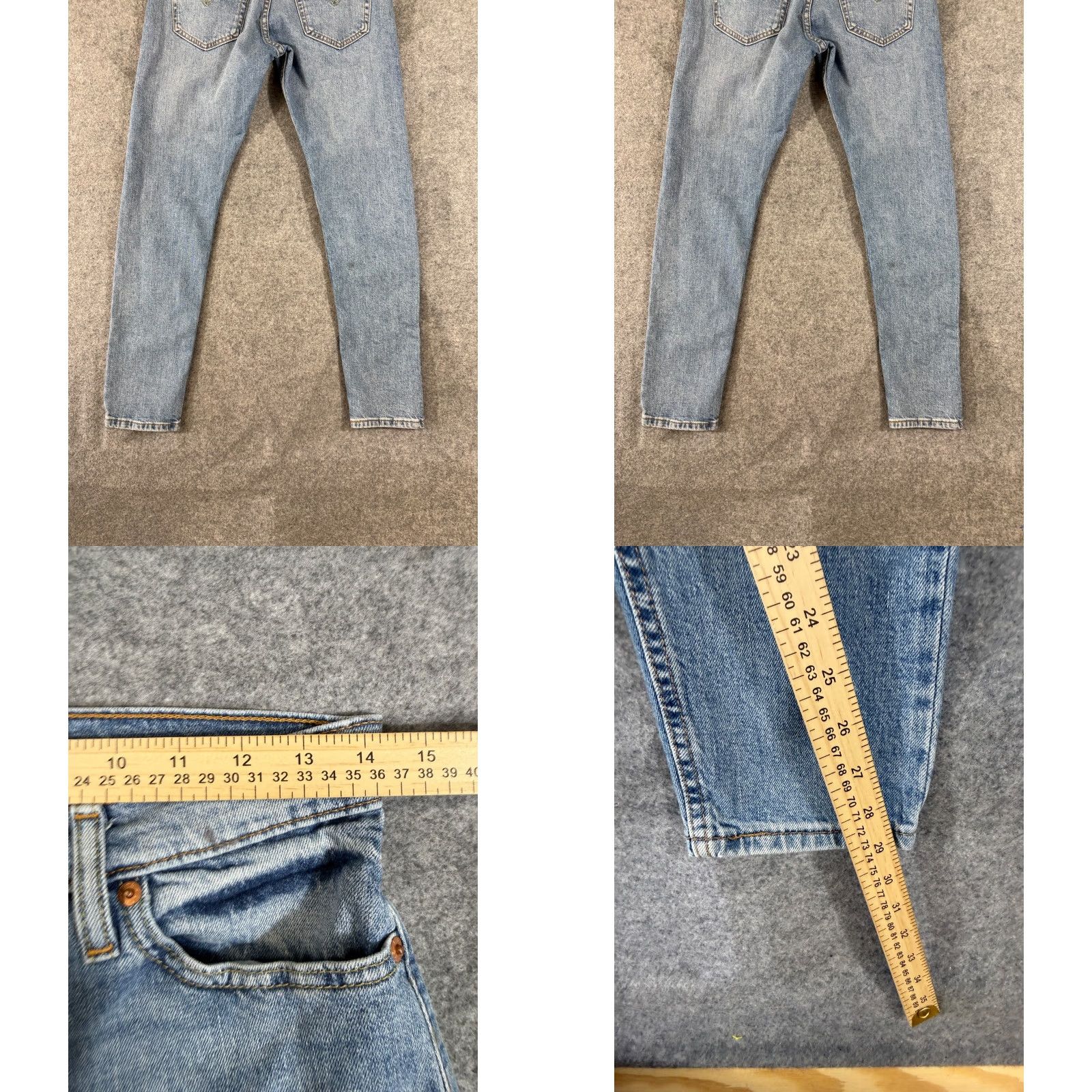 Levi's Levi’s 512 Jeans Mens 29x30 Blue Denim Stretch Slim Fit Straight Leg Whisker Wash Pockets City College Men Size US 29 - 9 Thumbnail