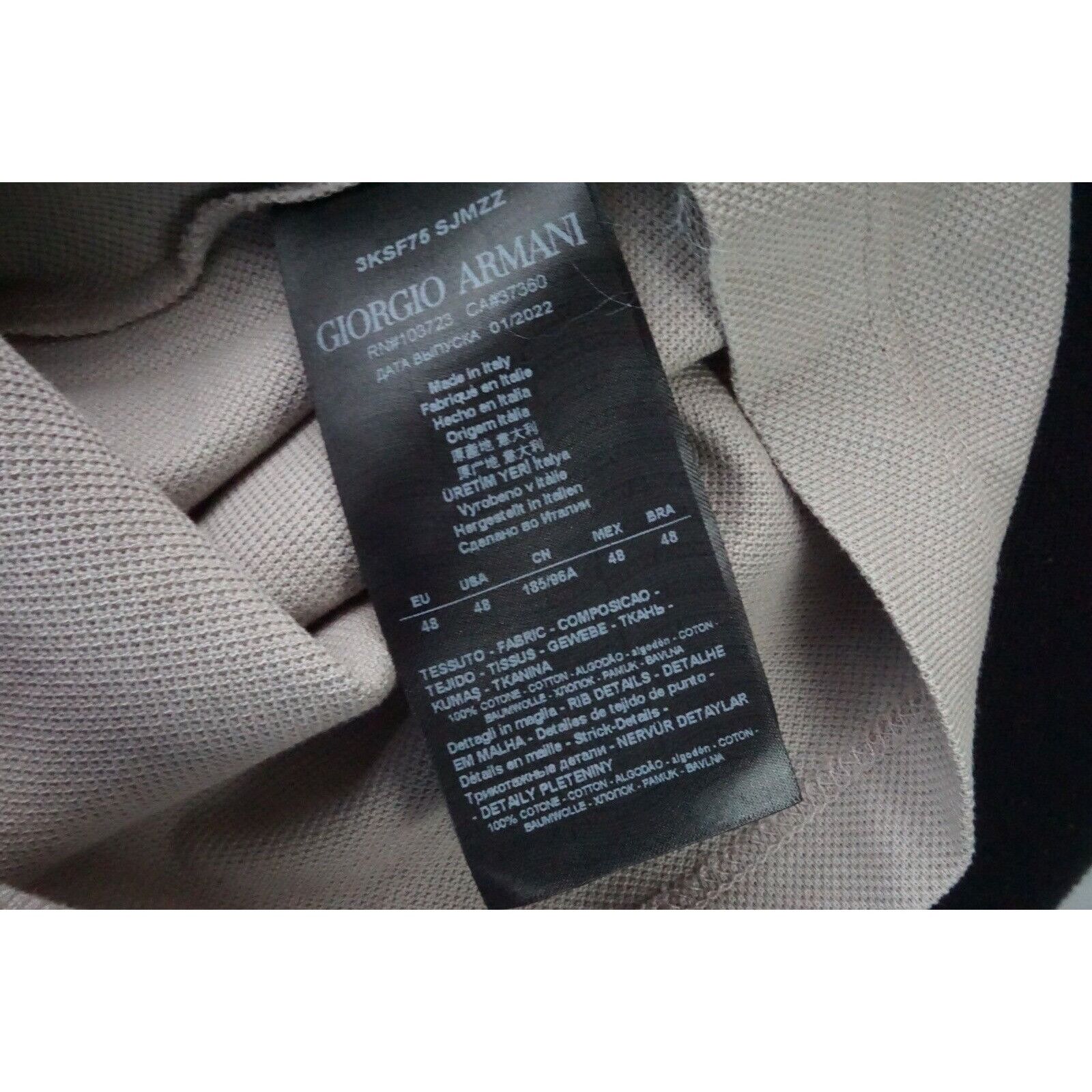 Giorgio Armani Black Label Beige Gray Cotton Polo Shirt Sz 4