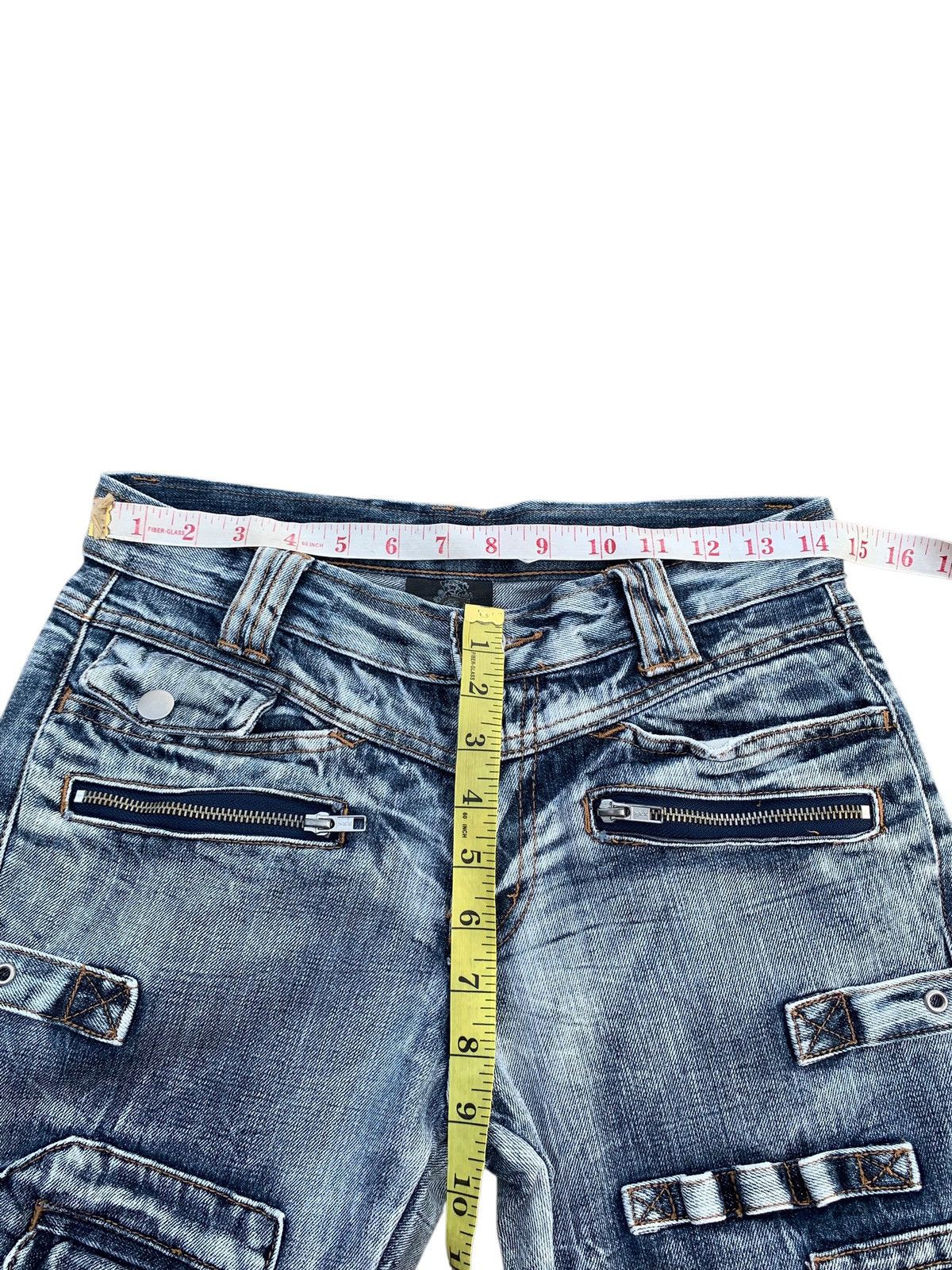 semanticdesign FLARE SEMANTIC DESIGN CARGO PUNK BONDAGE DISTRESSED DENIM Size US 29 - 15 Thumbnail
