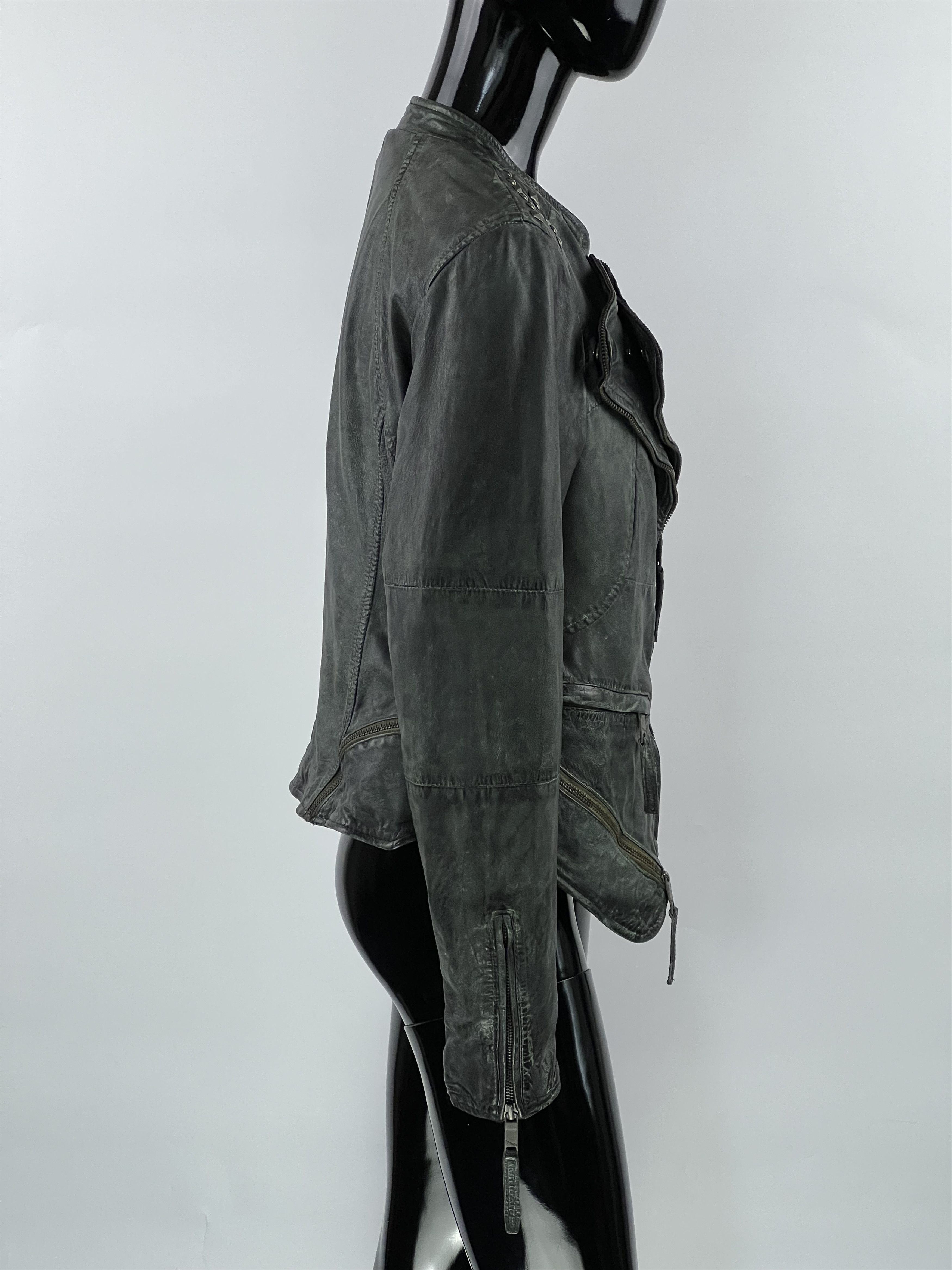 Designer Maze Women's Leather Biker Jacket Size L Size L / US 10 / IT 46 - 2 Thumbnail