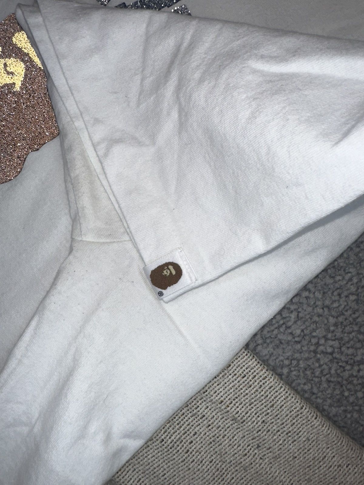 Bape A BATHING APE WHITE TEXTURED LOGO T-SHIRT SUMMER 2010 SZ 2XL Size US XXL / EU 58 / 5 - 5 Thumbnail
