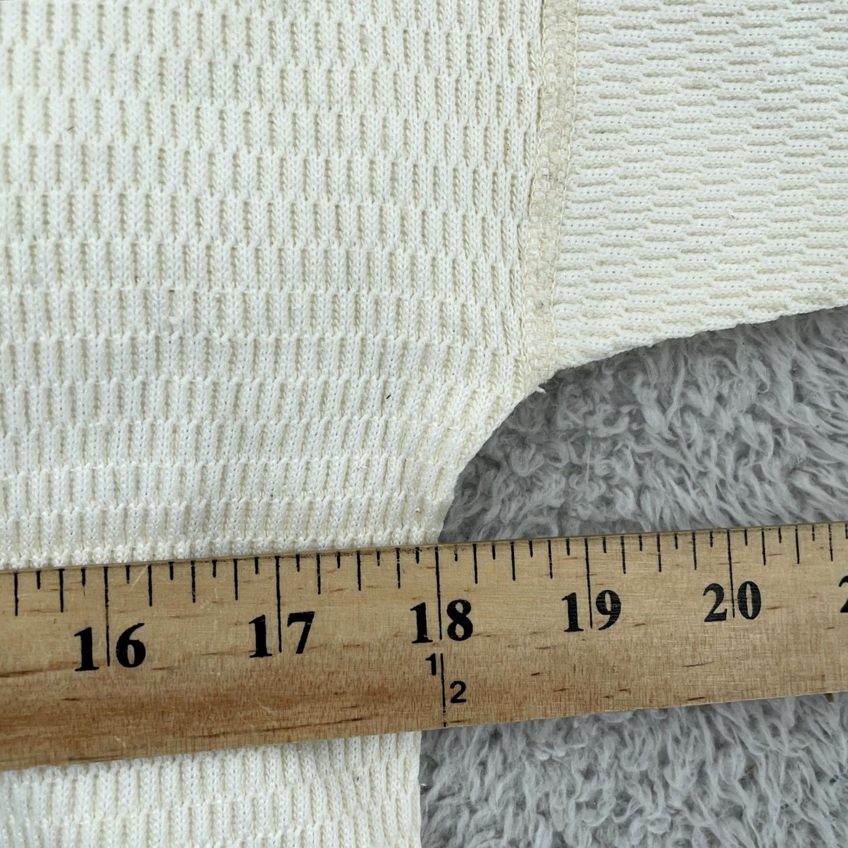 Off-White VINTAGE Maverick Shirt Mens M Off-White Ivory Thermal Crew Long Sleeve 80s Knit Size US M / EU 48-50 / 2 - 4 Thumbnail