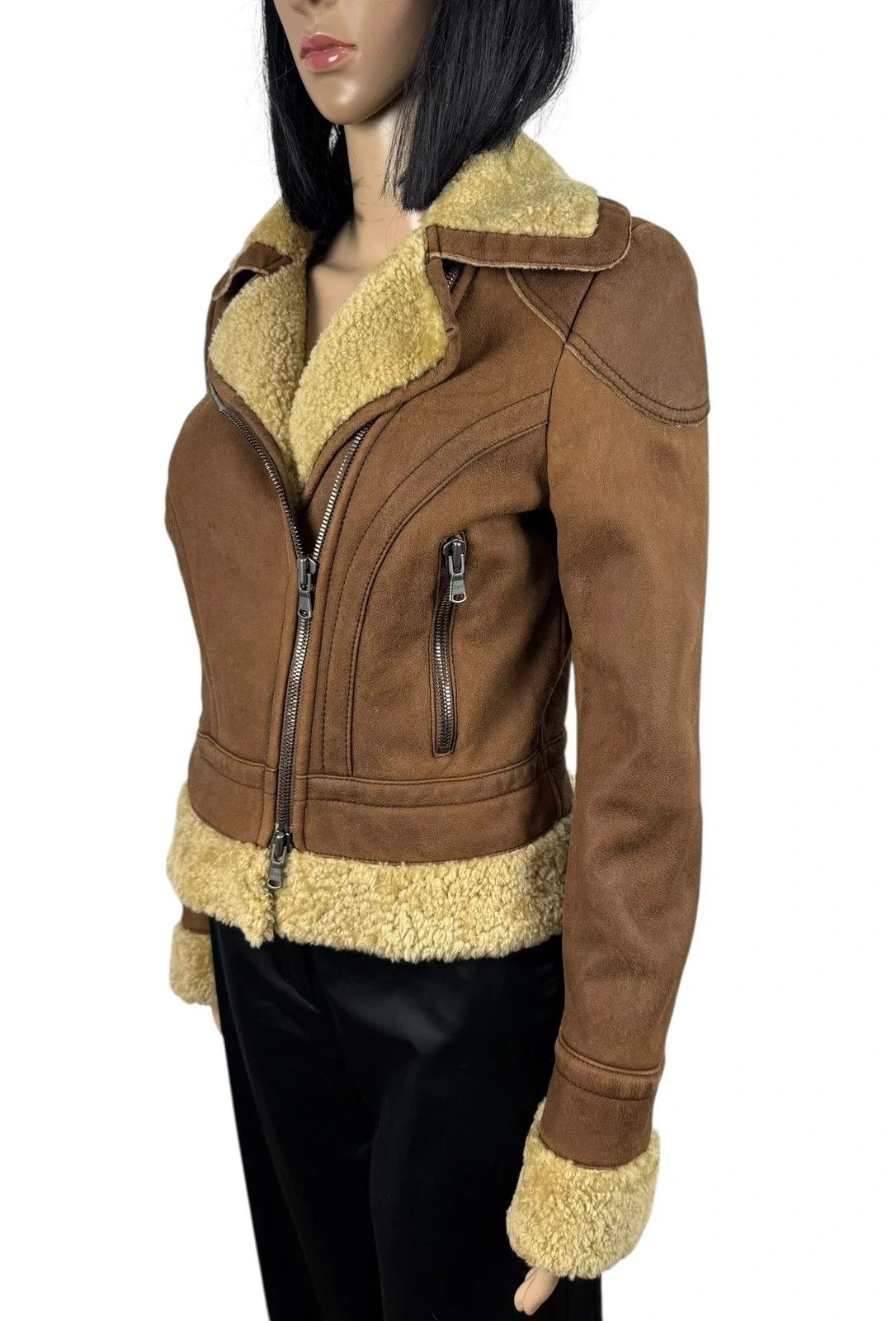 Tod's Tod’s Genuine Leather Shearling Biker Jacket size 44 Size M / US 6-8 / IT 42-44 - 6 Thumbnail