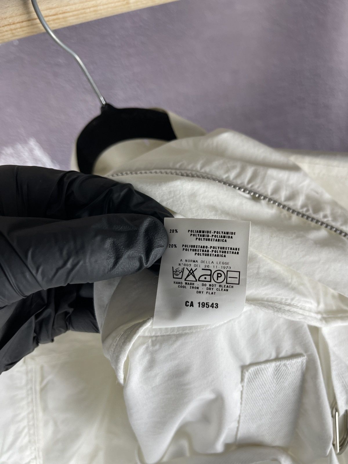 Other Helmut Lang 2000 Resinated Cotton Bondage Biker Jacket white Size M / US 6-8 / IT 42-44 - 13 Thumbnail