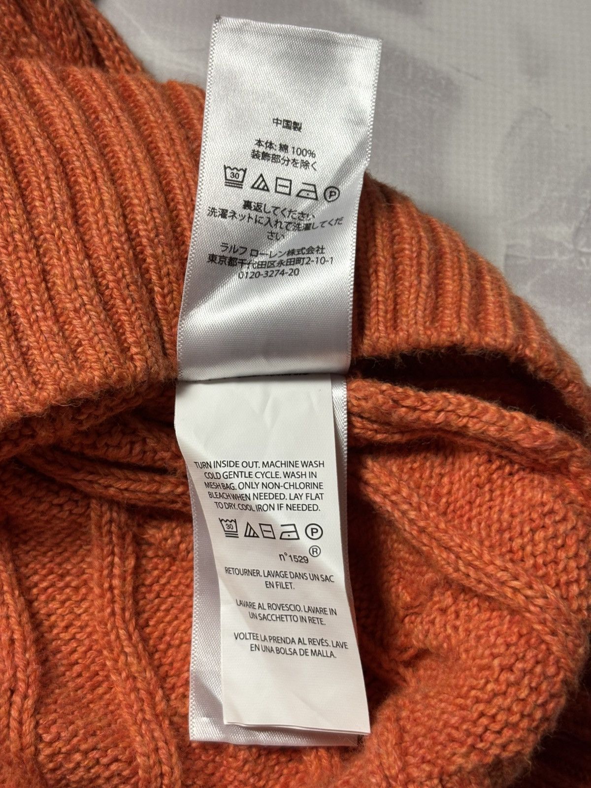 Polo Ralph Lauren Polo Ralph Lauren Cable-Knit Cotton Sweater Orange Mens 2XL Size US XXL / EU 58 / 5 - 10 Thumbnail