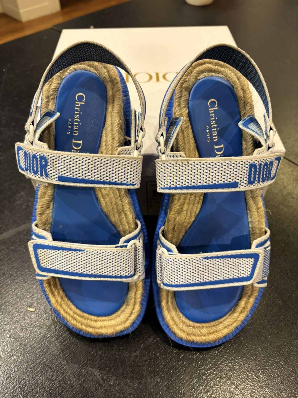 Dior Dior Dioract One Strap Sandals Tweed Blue Size US 10 / IT 40 - 3 Thumbnail
