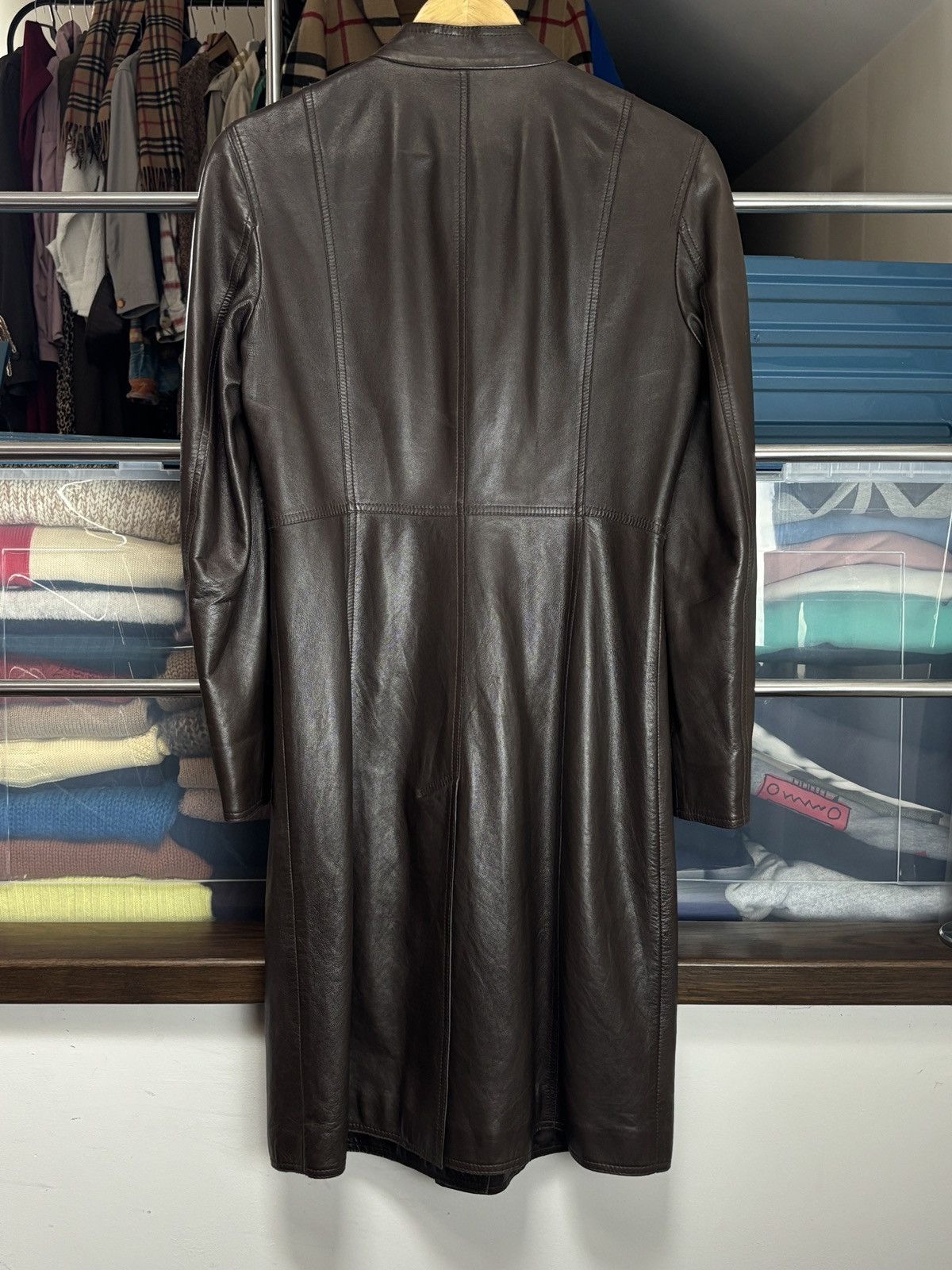 Escada Vintage Escada Luxury Brown Nappa Leather Coat Size S / US 4 / IT 40 - 4 Thumbnail