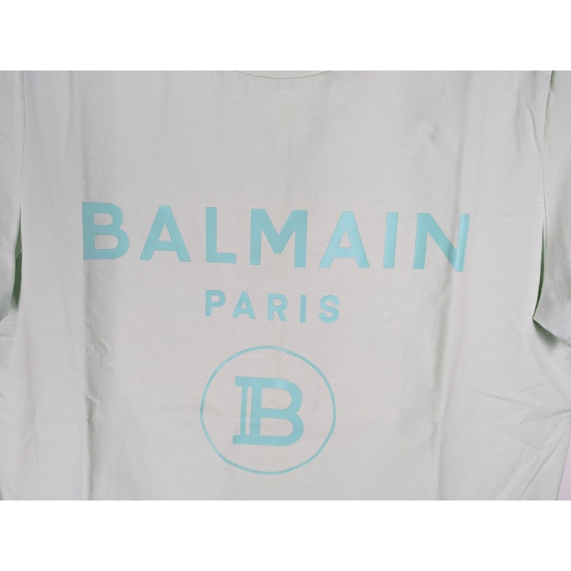 Balmain o1rshd1 Q:2 / B-Logo T-Shirt in Light Mint Green Size US M / EU 48-50 / 2 - 4 Thumbnail
