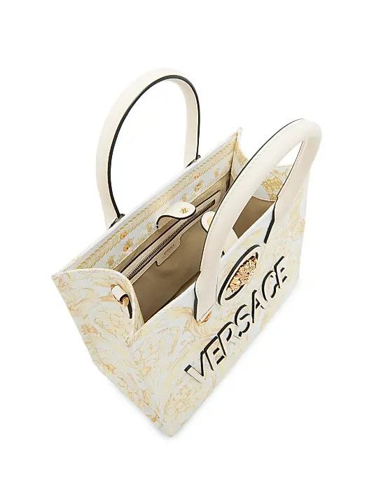 Versace os11x0326 Size: OS / Small Barocco-Print Cotton Tote Bag Size ONE SIZE - 3 Thumbnail