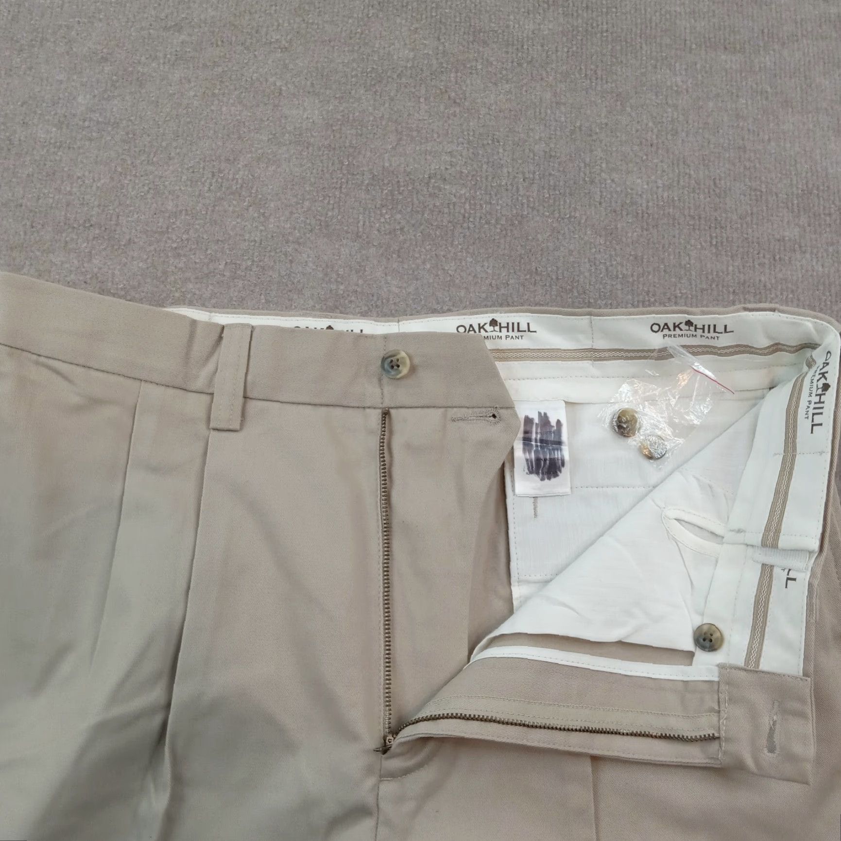 Vintage Oak Hill Mens Chino Pants 38x34 Beige Straight Leg Casual Cotton Size US 38 / EU 54 - 7 Thumbnail