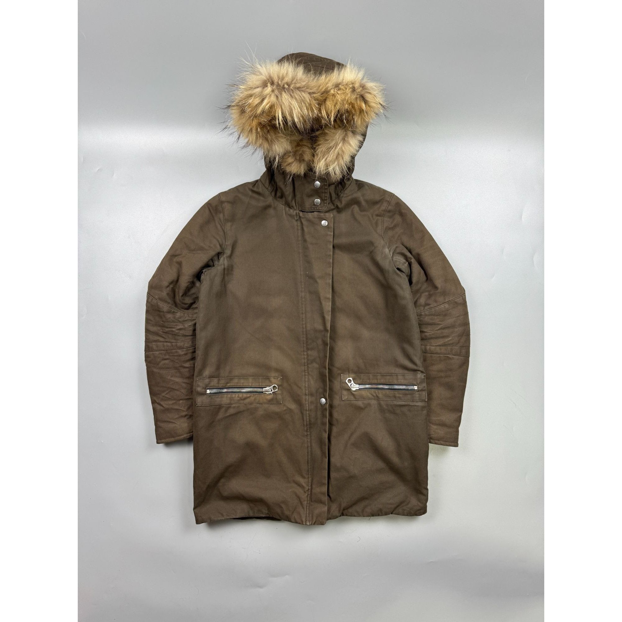 Sandro Sandro Paris Fur Hood Cotton Parka (Y1214) Size S / US 4 / IT 40 - 1 Thumbnail