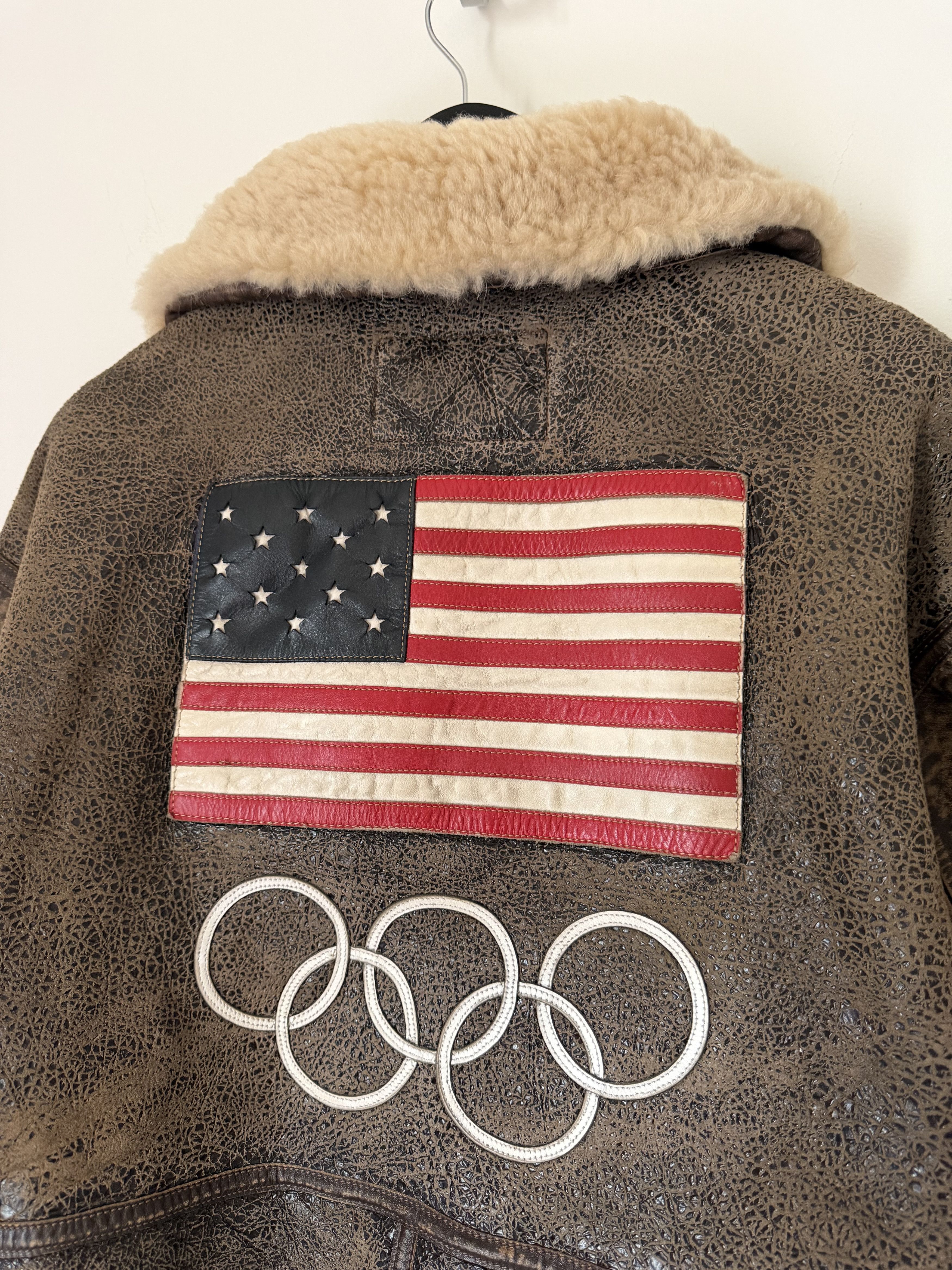 Polo Ralph Lauren Polo Ralph Lauren Team USA Shearling Leather Jacket Brown Size US XXL / EU 58 / 5 - 7 Thumbnail