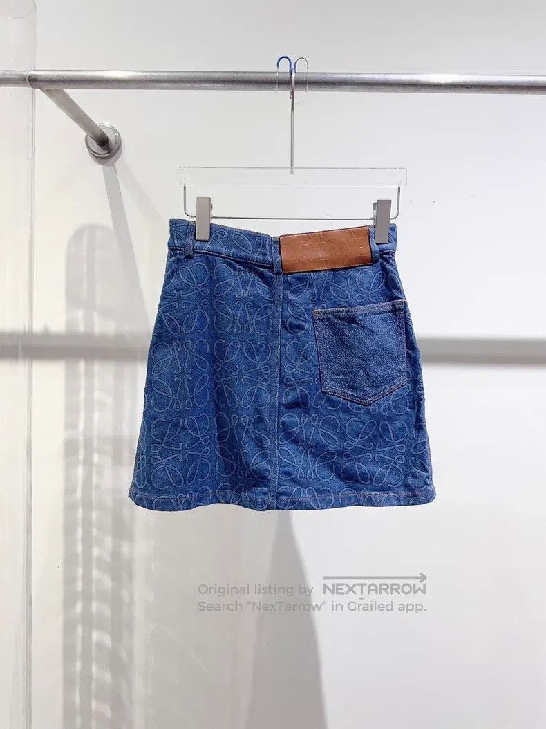 Loewe Loewe Logo Denim Skirt Size 42" / US 20 - 4 Thumbnail