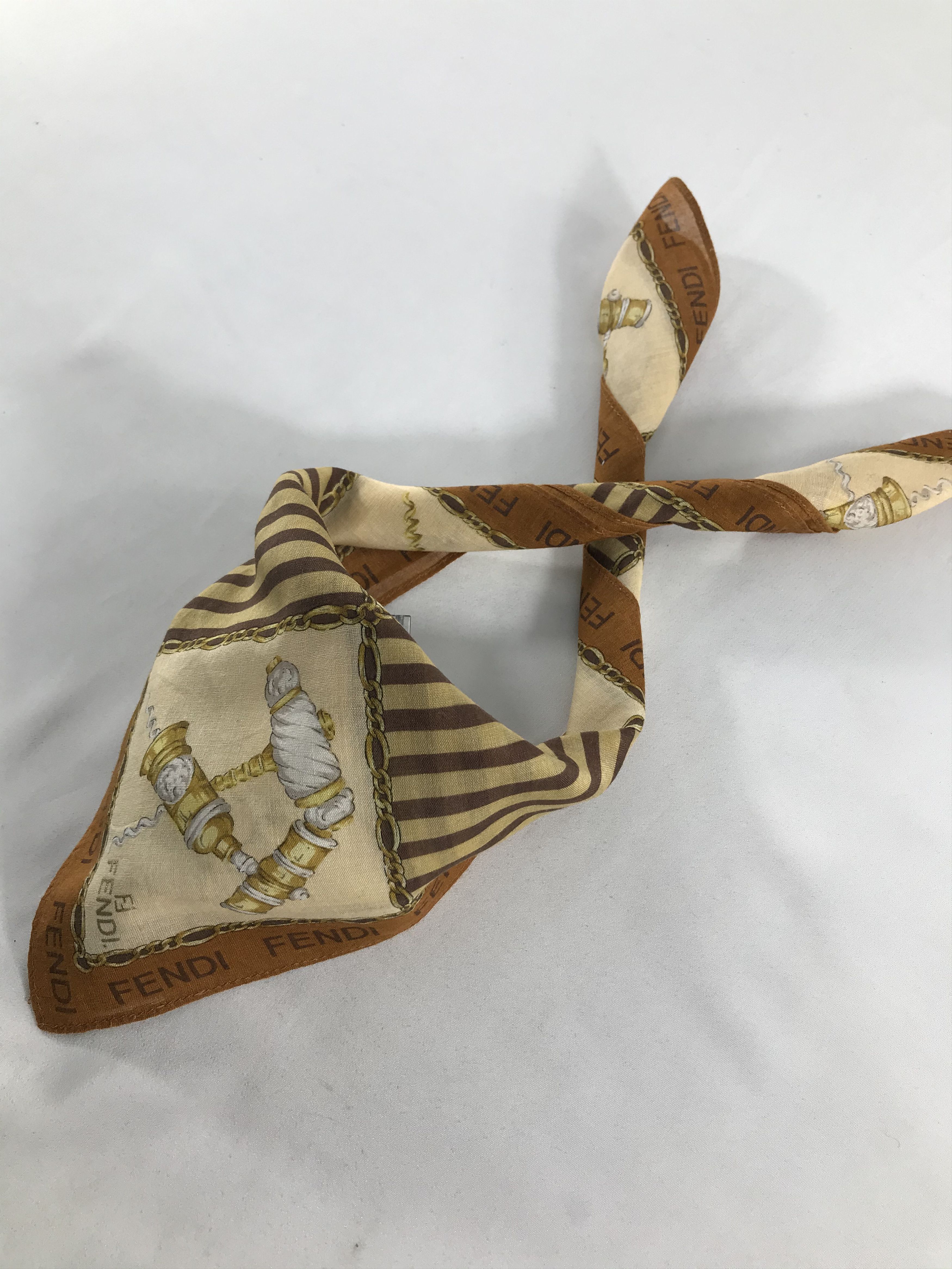 Vintage FeNdI Corkscrew Handkerchief Neckerchief Bandana H01 Size ONE SIZE - 3 Thumbnail