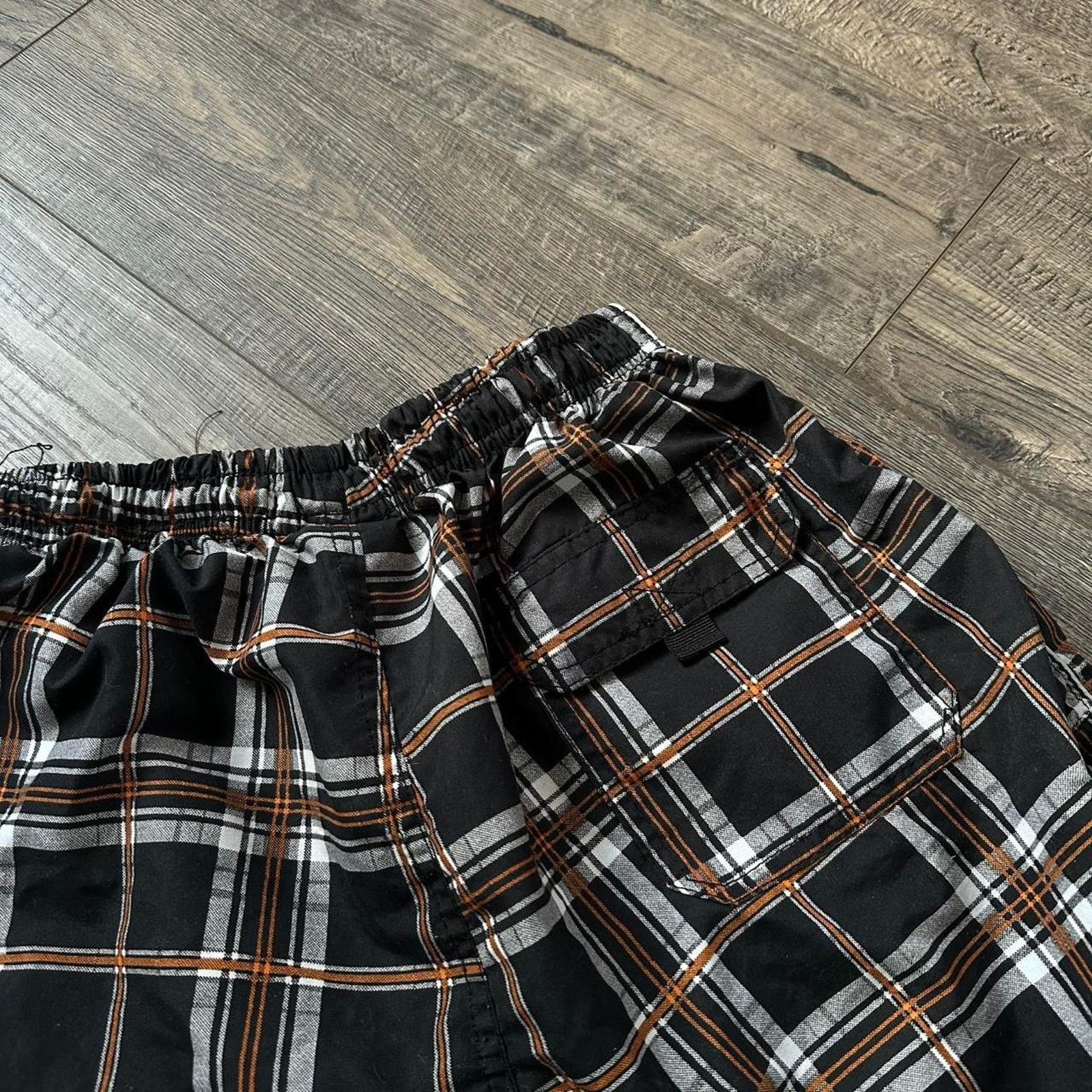 Vintage Vintage Black Plaid Nylon Sporty Cargo Swim Tactical Shorts Size US 30 / EU 46 - 6 Thumbnail