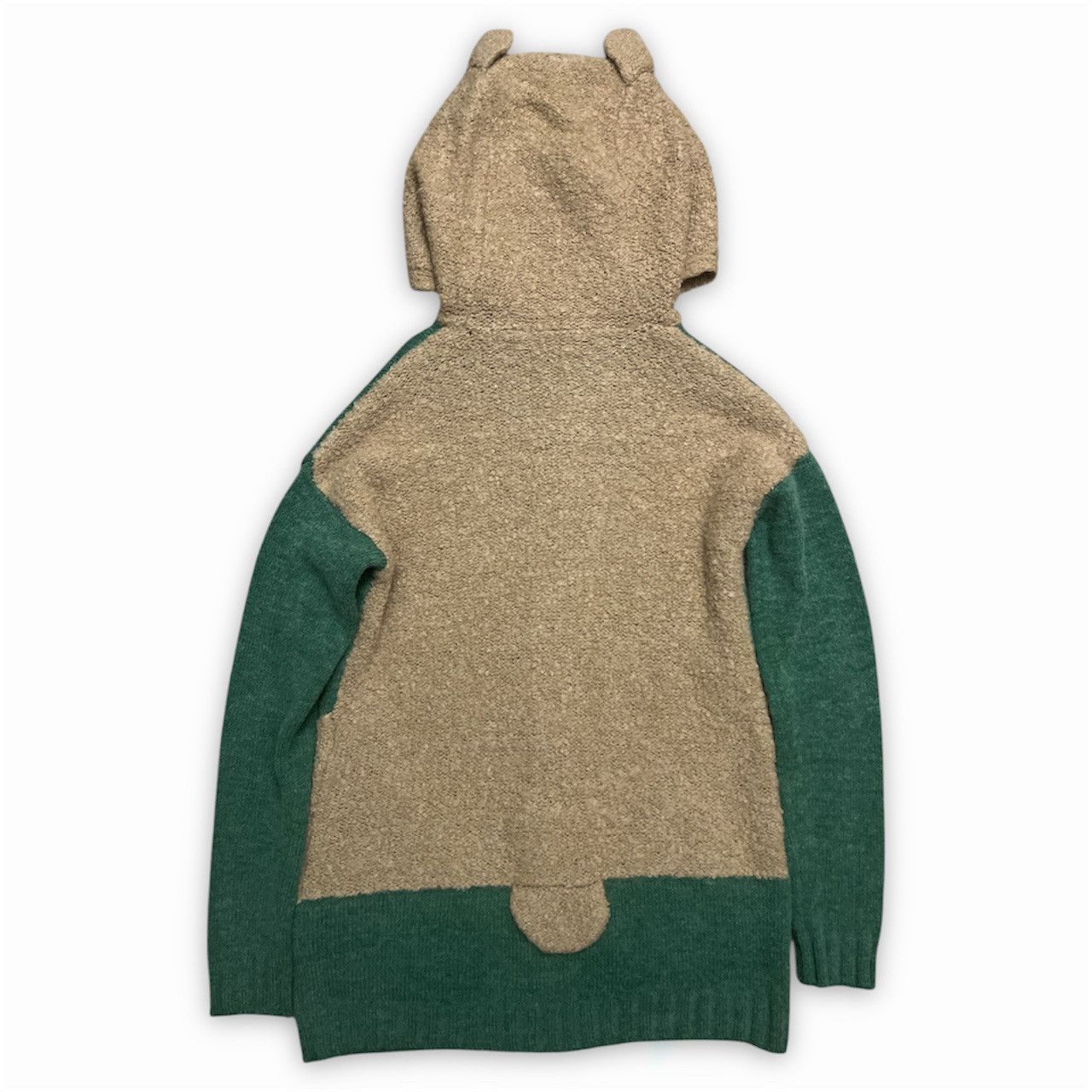 Ne-Net Ne-net Green and Brown Bear Ear Knit Cardigan Hoodie Size M / US 6-8 / IT 42-44 - 2 Thumbnail
