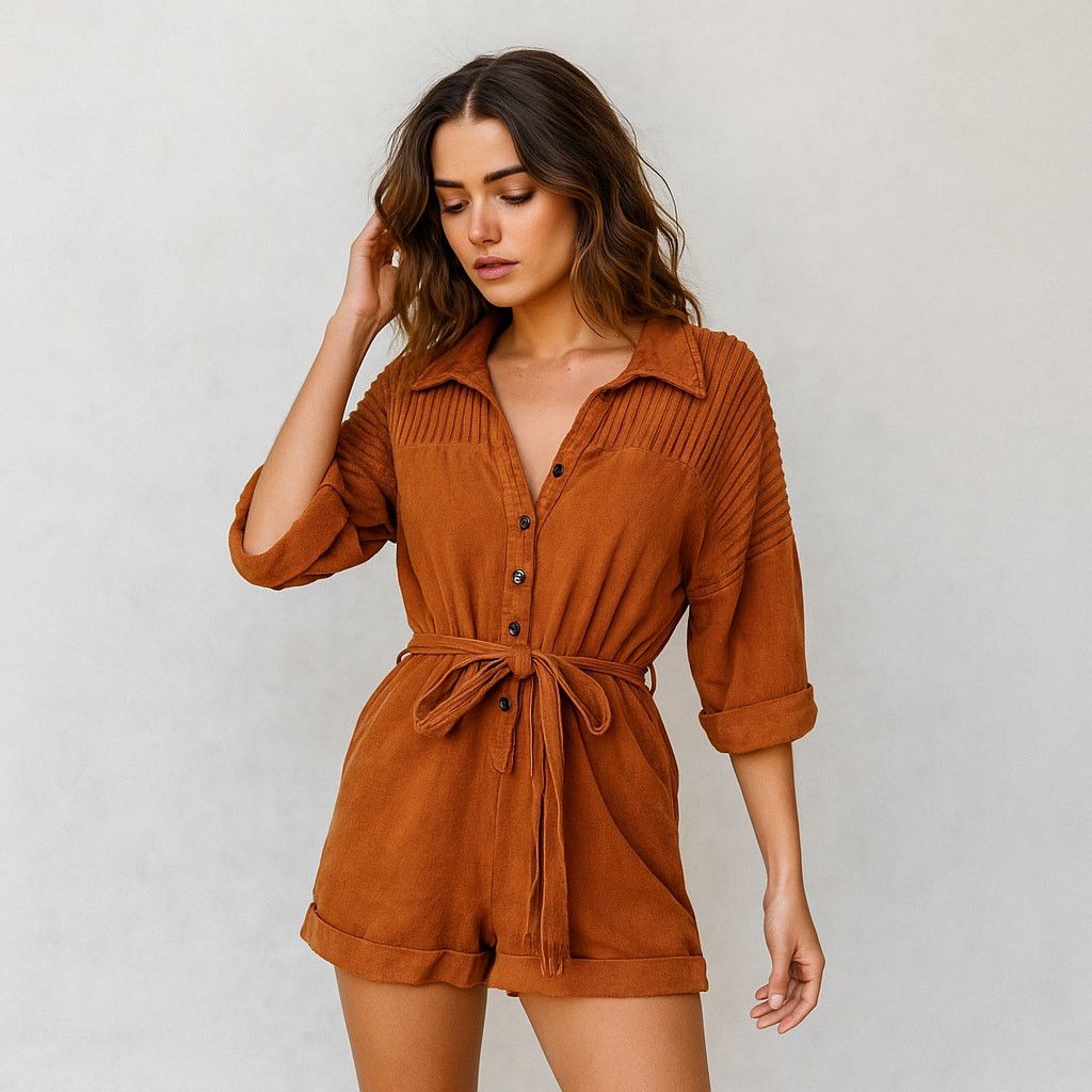 Spell SPELL & The Gypsy Collective Rani Romper in copper size XS Size 26" / US 2 / IT 38 - 1 Thumbnail