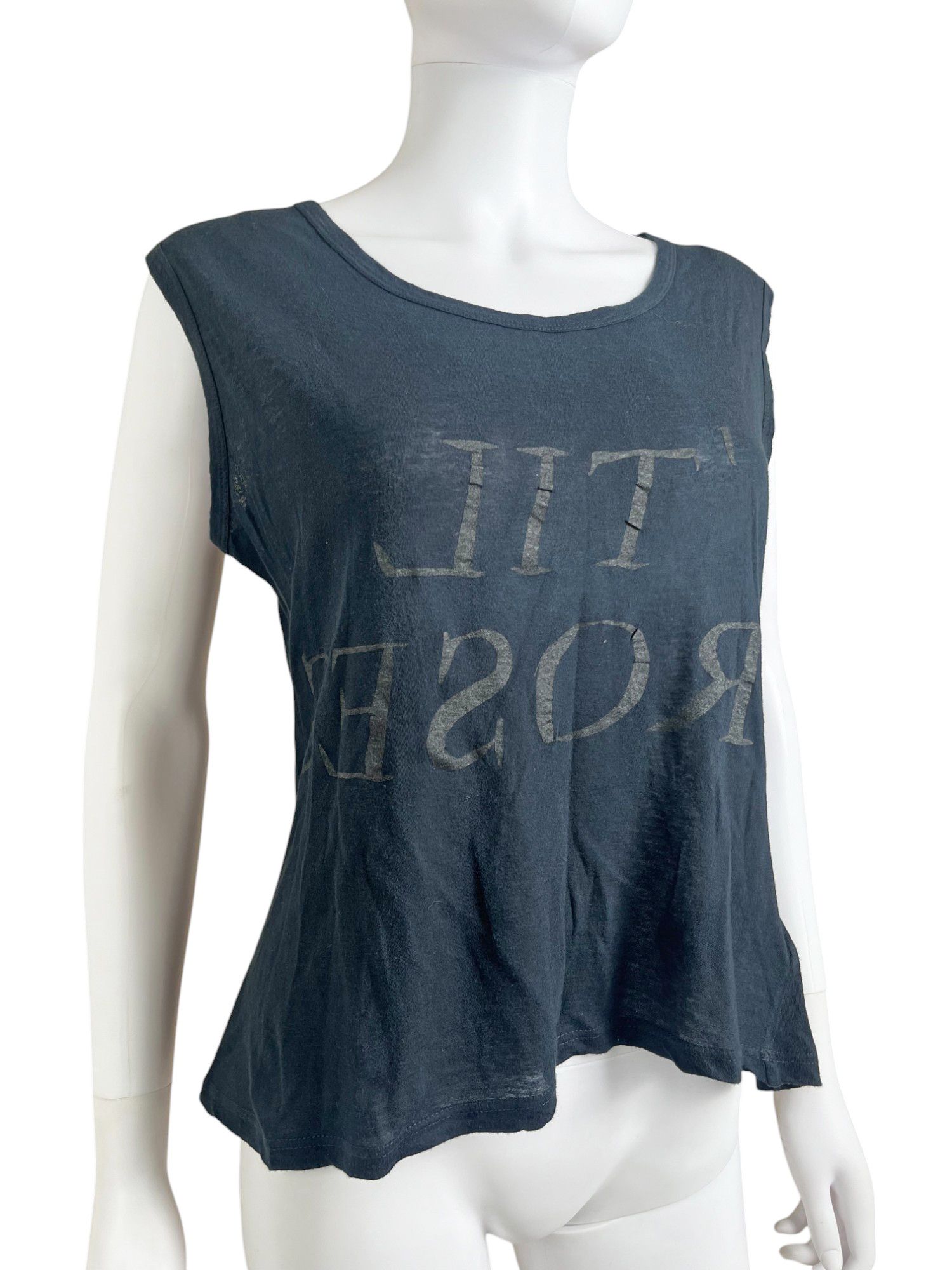 Ann Demeulemeester S/S 2004 Black "TIL ROSES" Tank Top Size M / US 6-8 / IT 42-44 - 6 Thumbnail