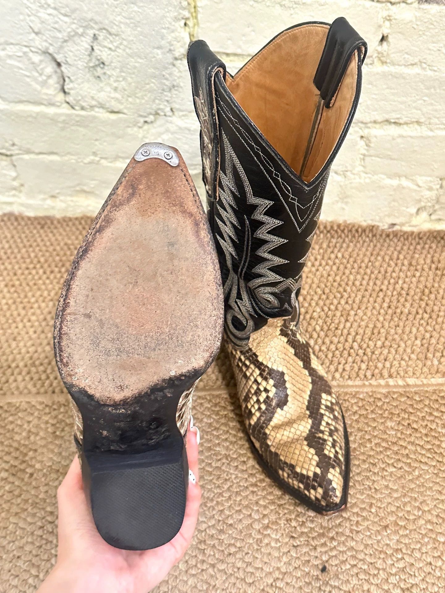 Vintage THE OLD GRINGO Vintage Snake Print Knee-High Boots 6B (36-36.5) Size US 6 / IT 36 - 3 Thumbnail