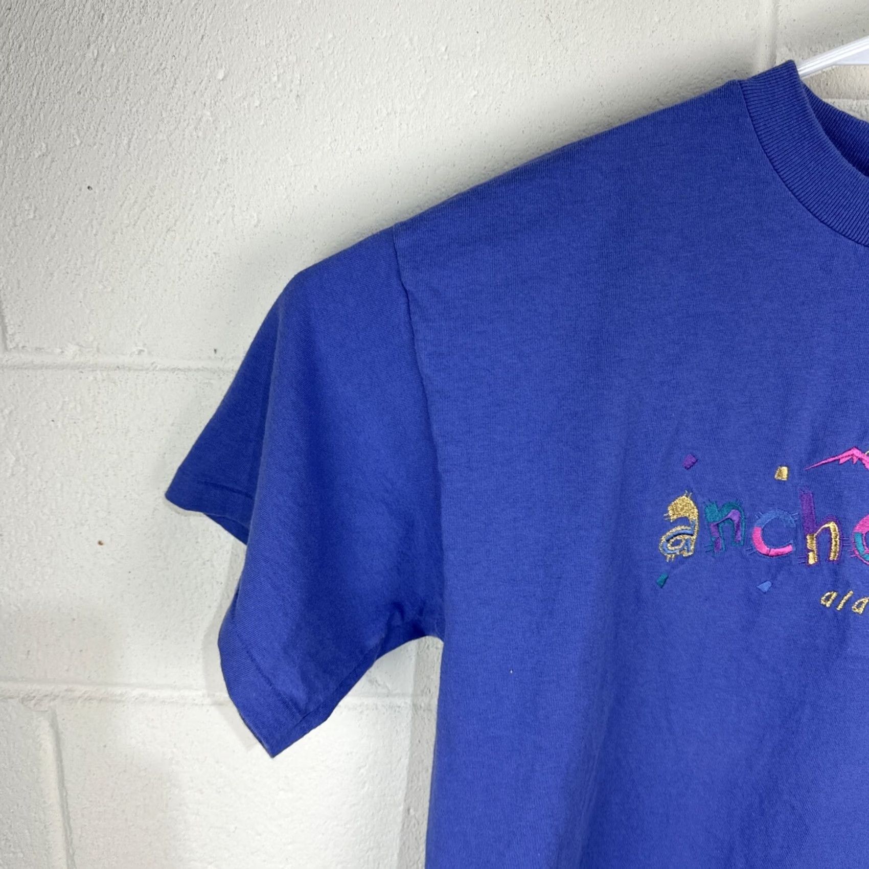 Vintage VINTAGE Desert Heat Shirt Purple Blue Embroidered T Shirt Large Anchorage Alaska 90s Mens Size US L / EU 52-54 / 3 - 5 Thumbnail